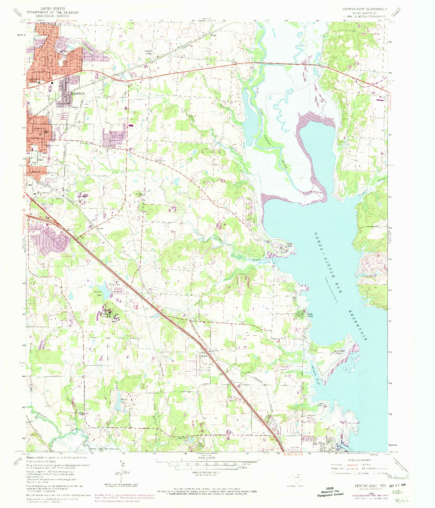 USGS 1:24000-SCALE QUADRANGLE FOR DENTON EAST, TX 1960