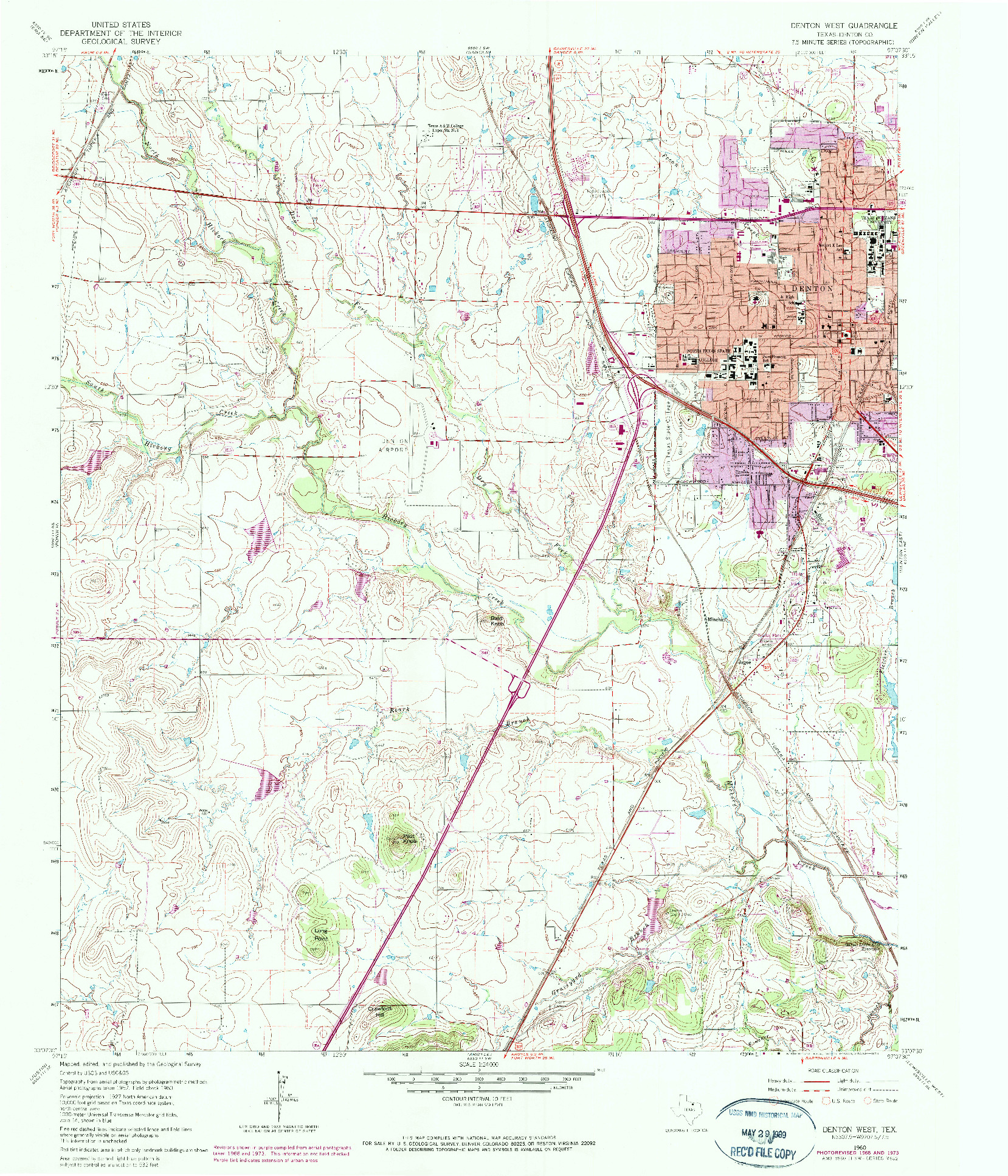 USGS 1:24000-SCALE QUADRANGLE FOR DENTON WEST, TX 1960