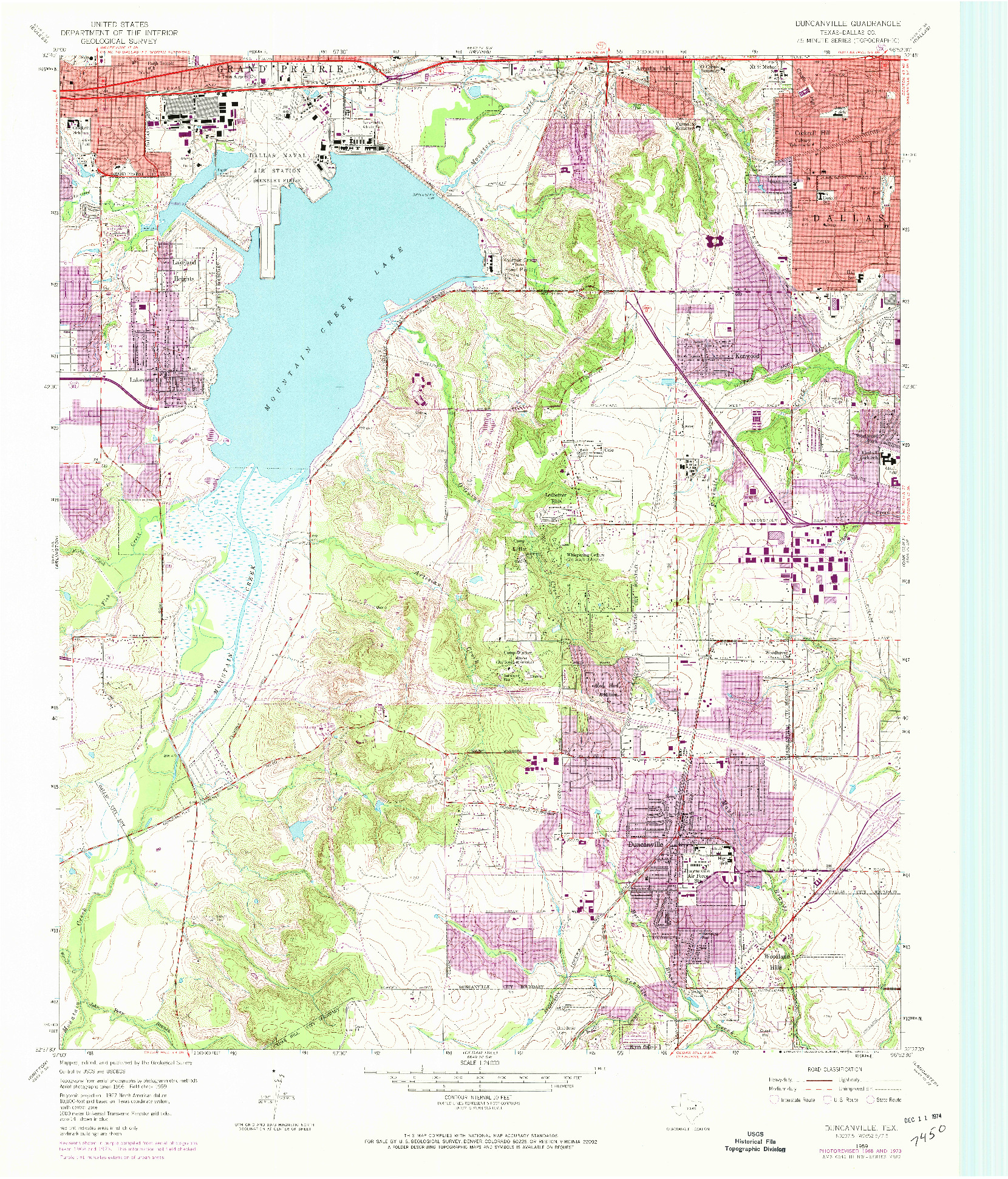 USGS 1:24000-SCALE QUADRANGLE FOR DUNCANVILLE, TX 1959