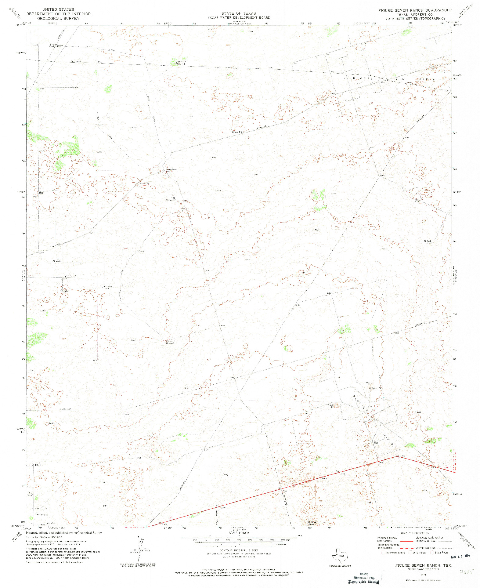 USGS 1:24000-SCALE QUADRANGLE FOR FIGURE SEVEN RANCH, TX 1971