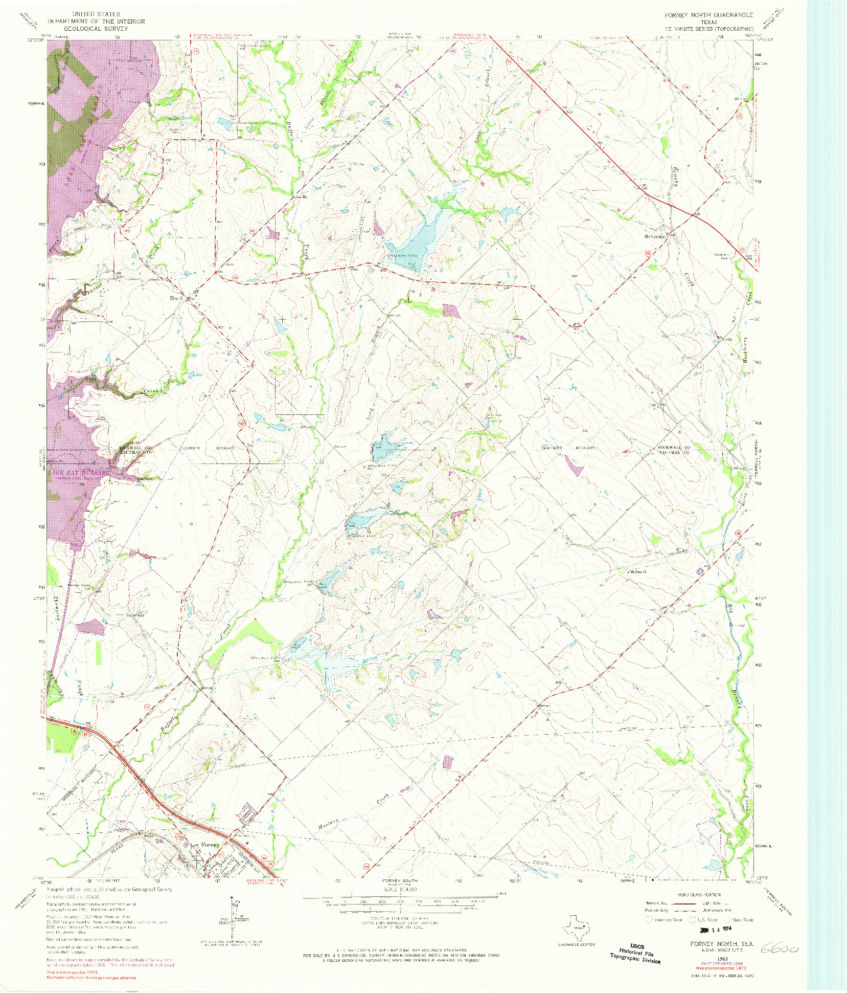 USGS 1:24000-SCALE QUADRANGLE FOR FORNEY NORTH, TX 1963