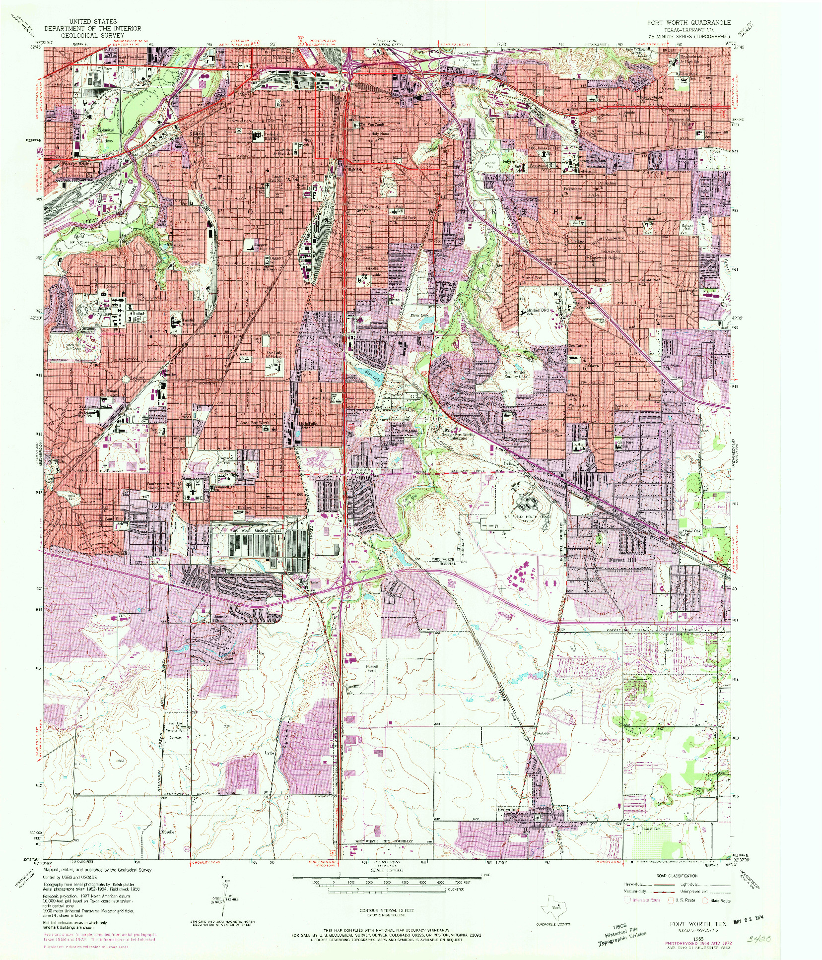 USGS 1:24000-SCALE QUADRANGLE FOR FORT WORTH, TX 1955