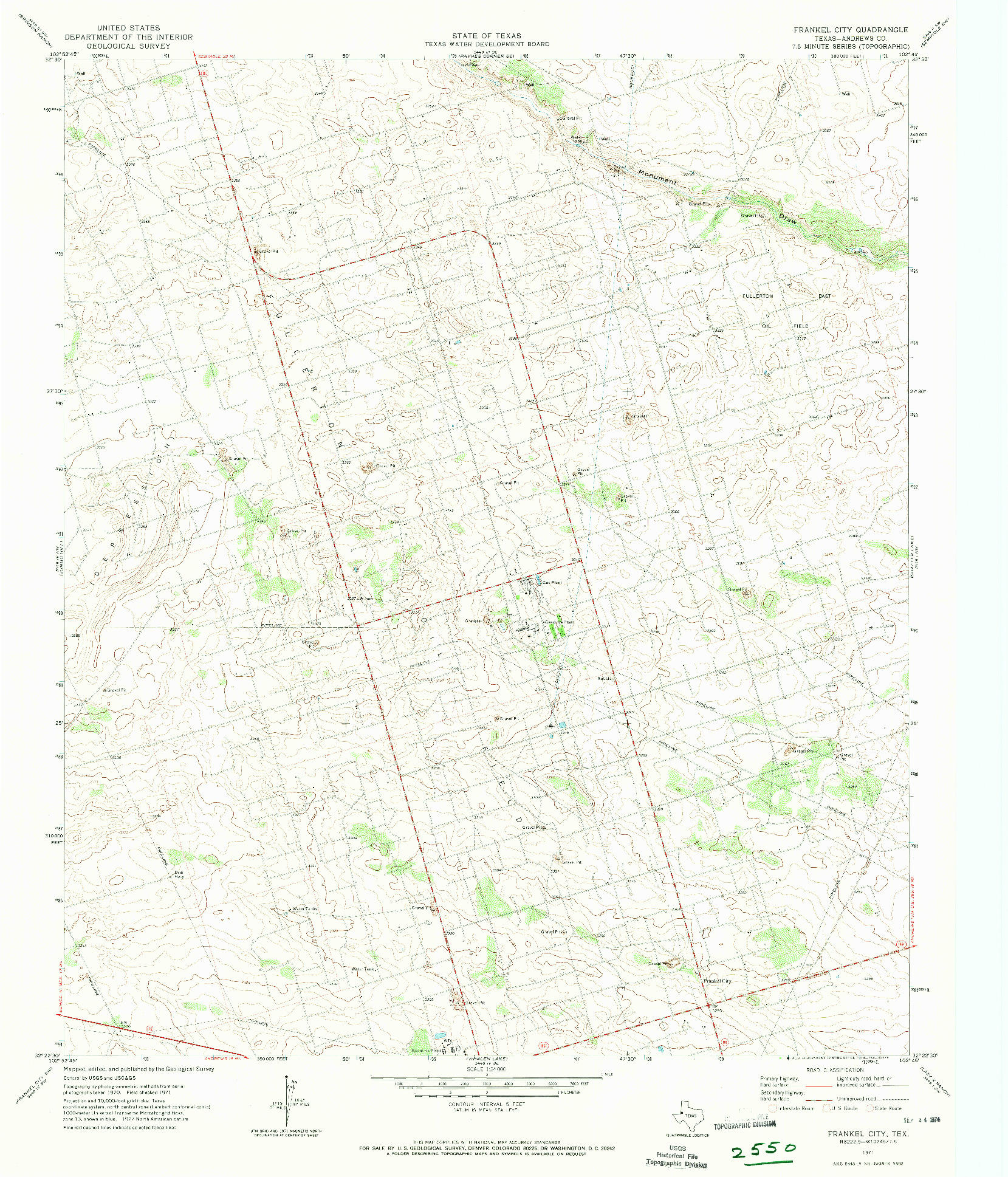 USGS 1:24000-SCALE QUADRANGLE FOR FRANKEL CITY, TX 1971