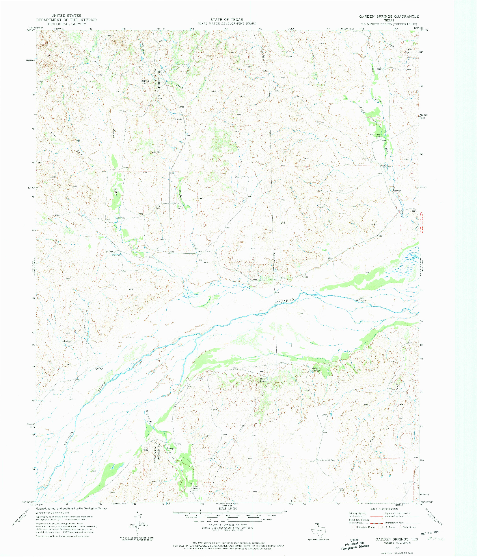 USGS 1:24000-SCALE QUADRANGLE FOR GARDEN SPRINGS, TX 1971