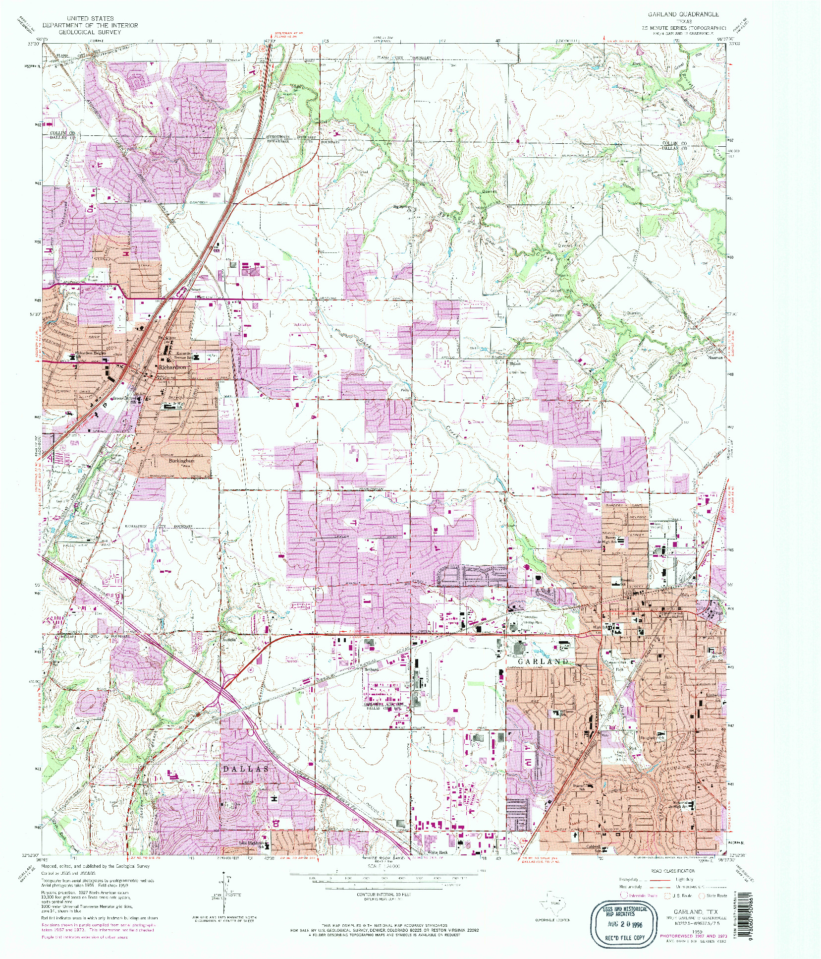 USGS 1:24000-SCALE QUADRANGLE FOR GARLAND, TX 1959