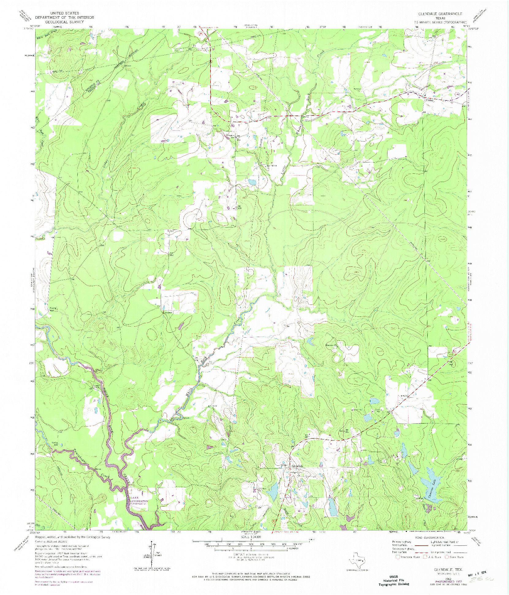 USGS 1:24000-SCALE QUADRANGLE FOR GLENDALE, TX 1962