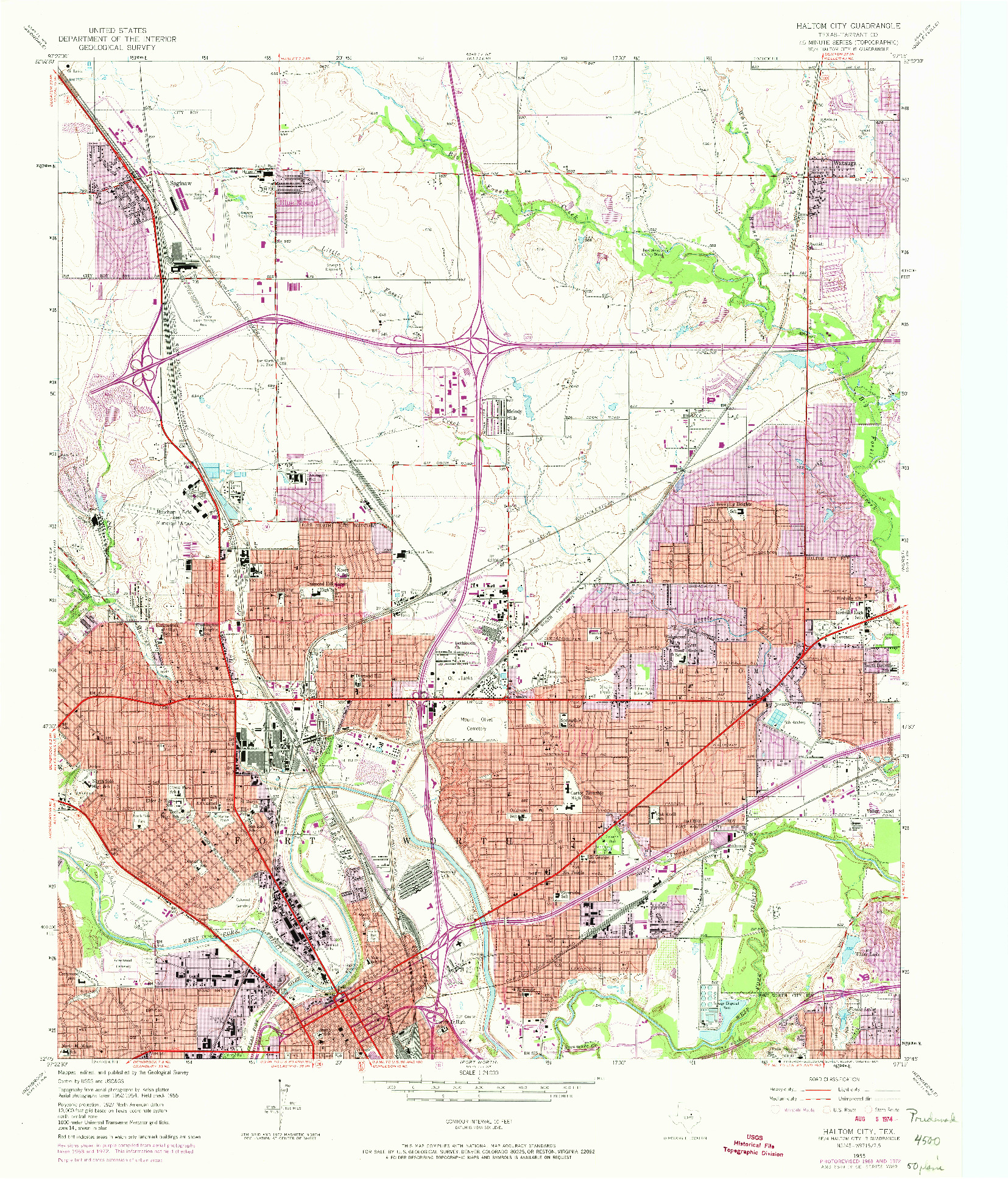 USGS 1:24000-SCALE QUADRANGLE FOR HALTOM CITY, TX 1955