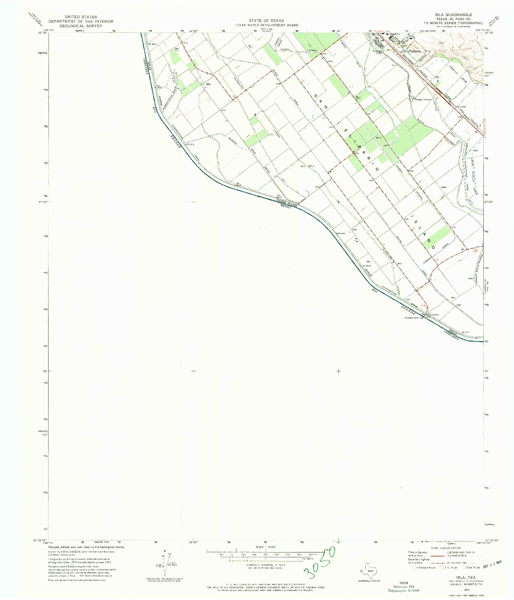 USGS 1:24000-SCALE QUADRANGLE FOR ISLA, TX 1972