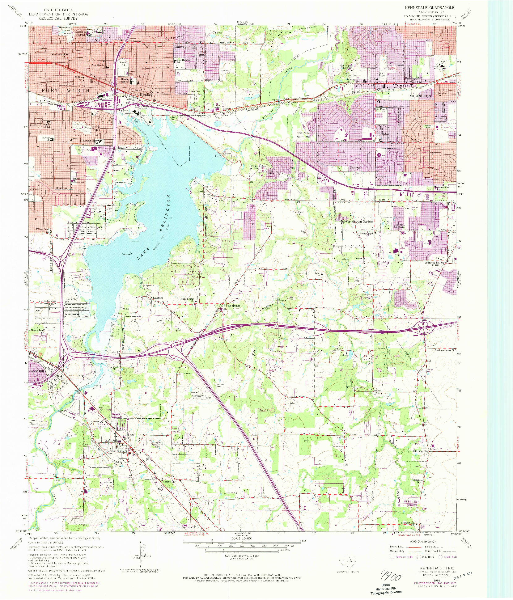 USGS 1:24000-SCALE QUADRANGLE FOR KENNEDALE, TX 1959