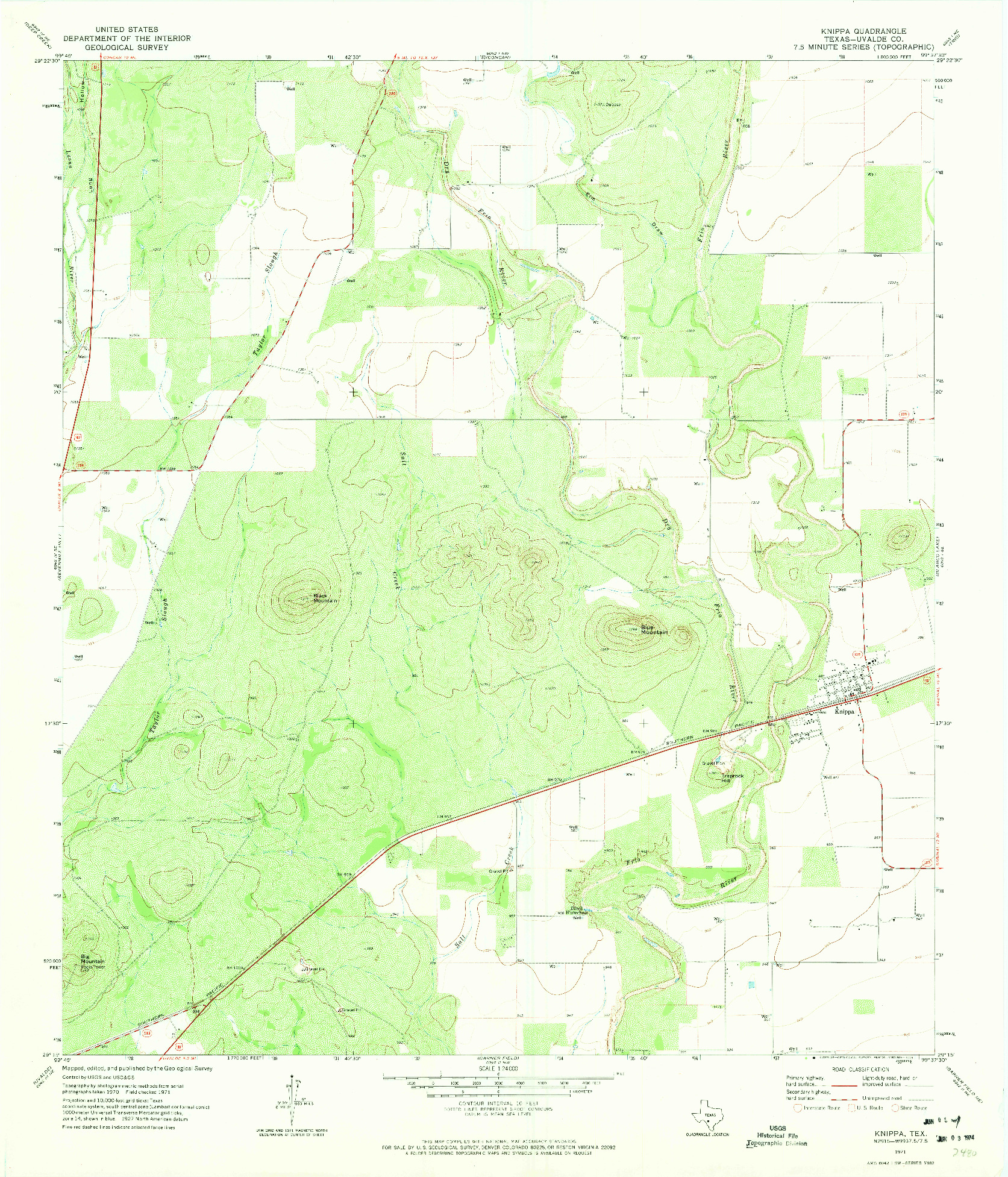 USGS 1:24000-SCALE QUADRANGLE FOR KNIPPA, TX 1971