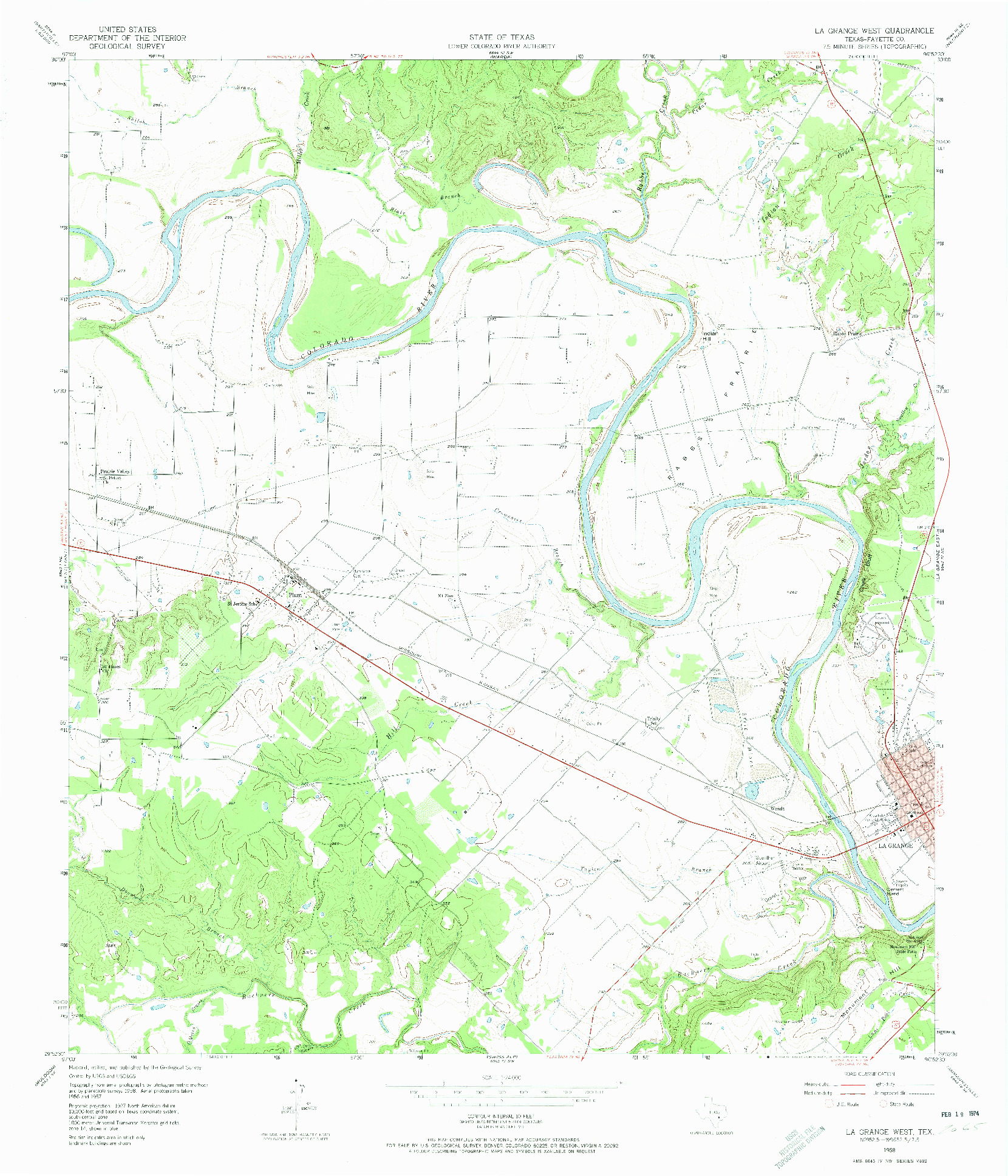 USGS 1:24000-SCALE QUADRANGLE FOR LA GRANGE WEST, TX 1958