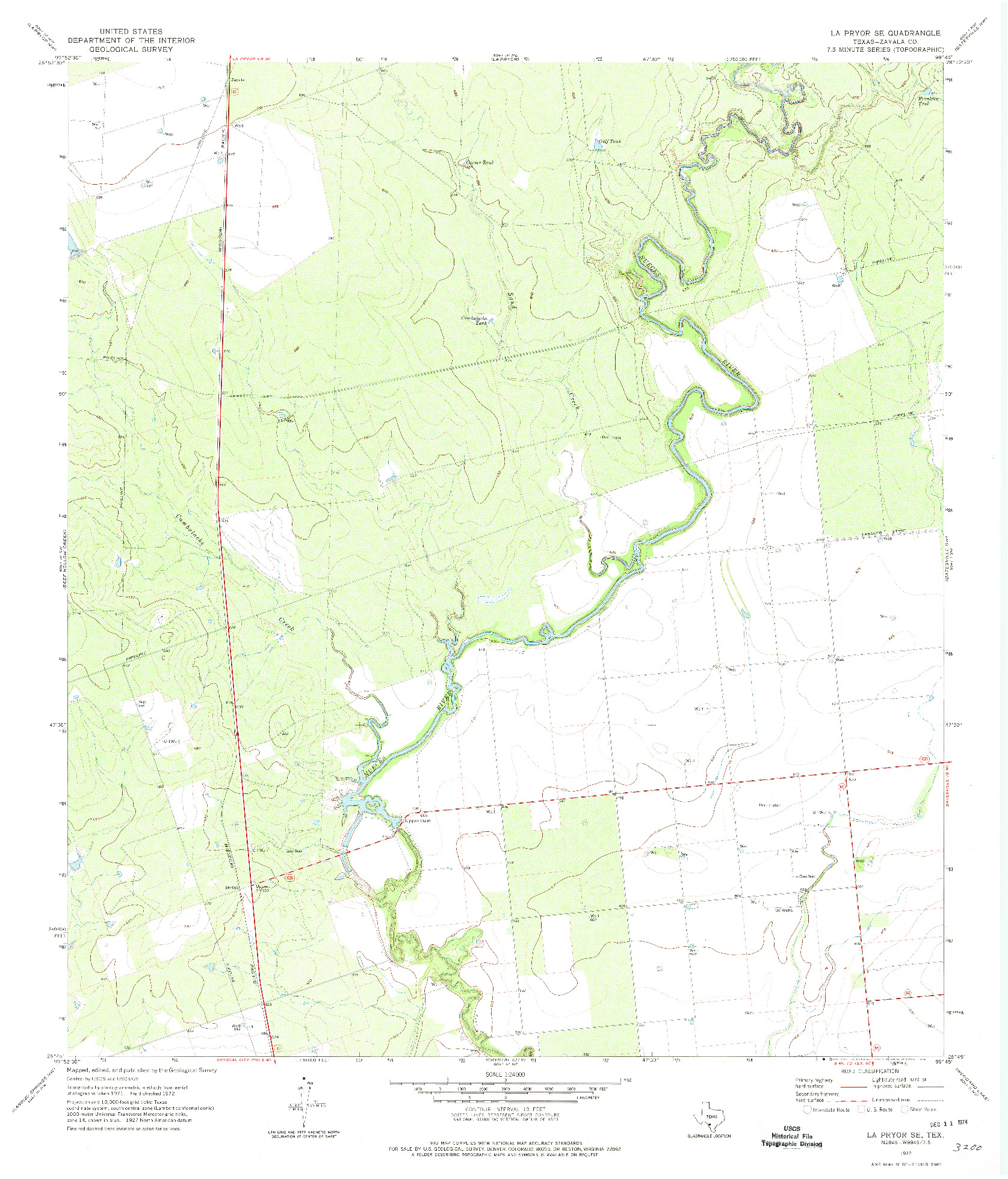 USGS 1:24000-SCALE QUADRANGLE FOR LA PRYOR SE, TX 1972