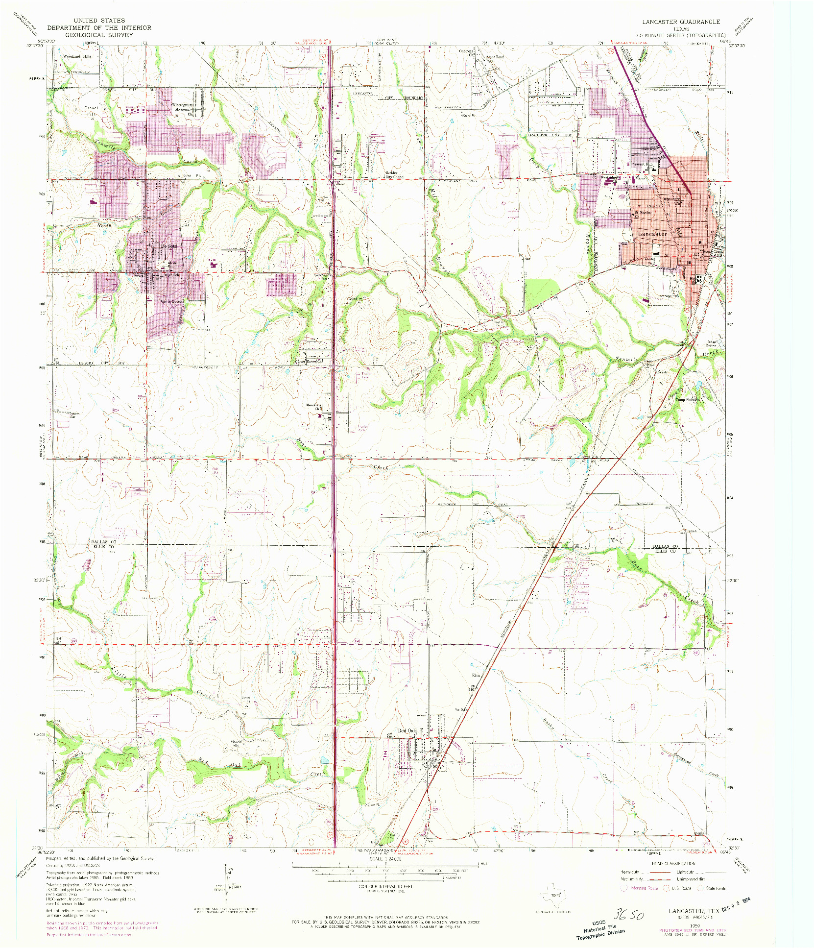 USGS 1:24000-SCALE QUADRANGLE FOR LANCASTER, TX 1959