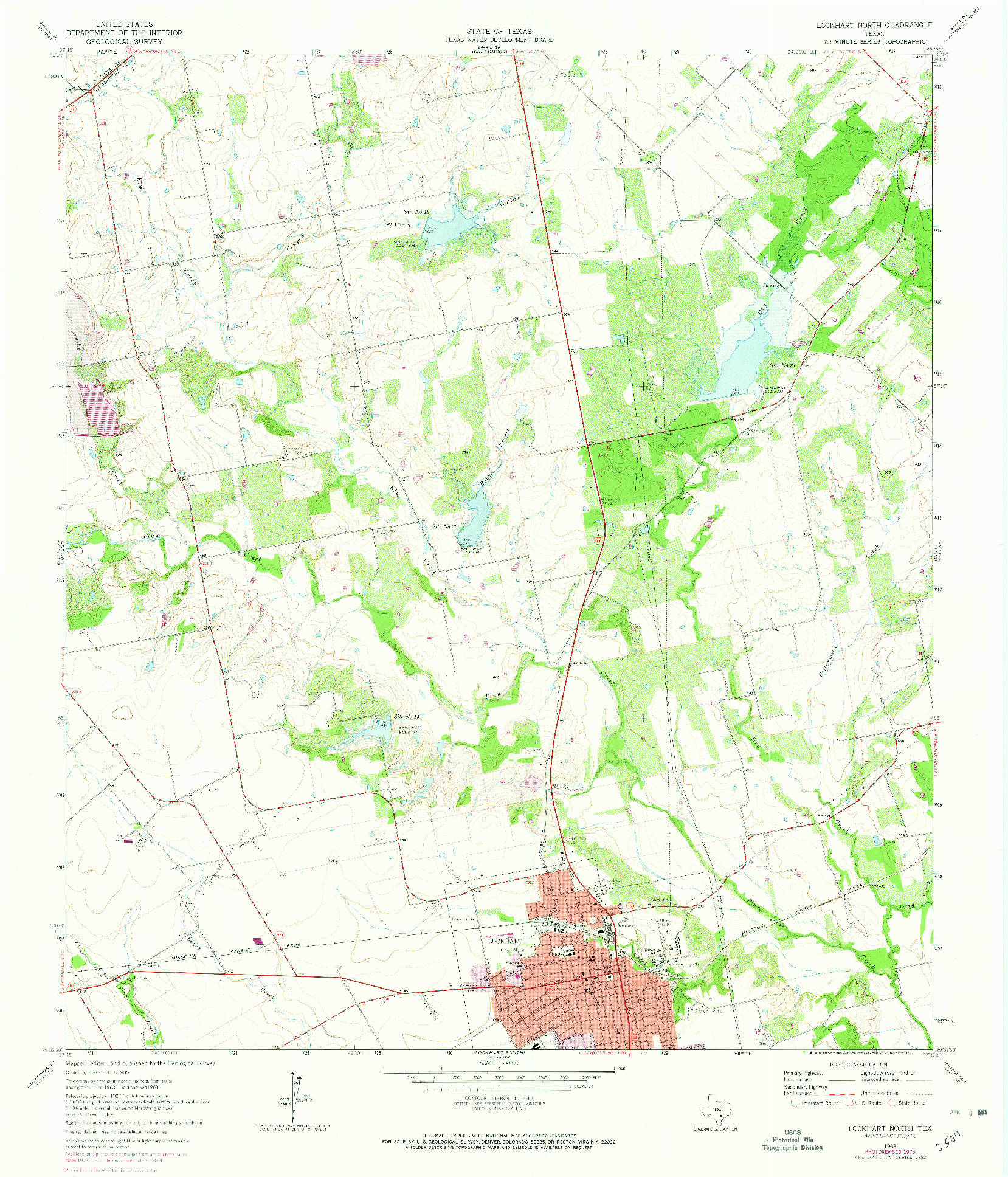 USGS 1:24000-SCALE QUADRANGLE FOR LOCKHART NORTH, TX 1963