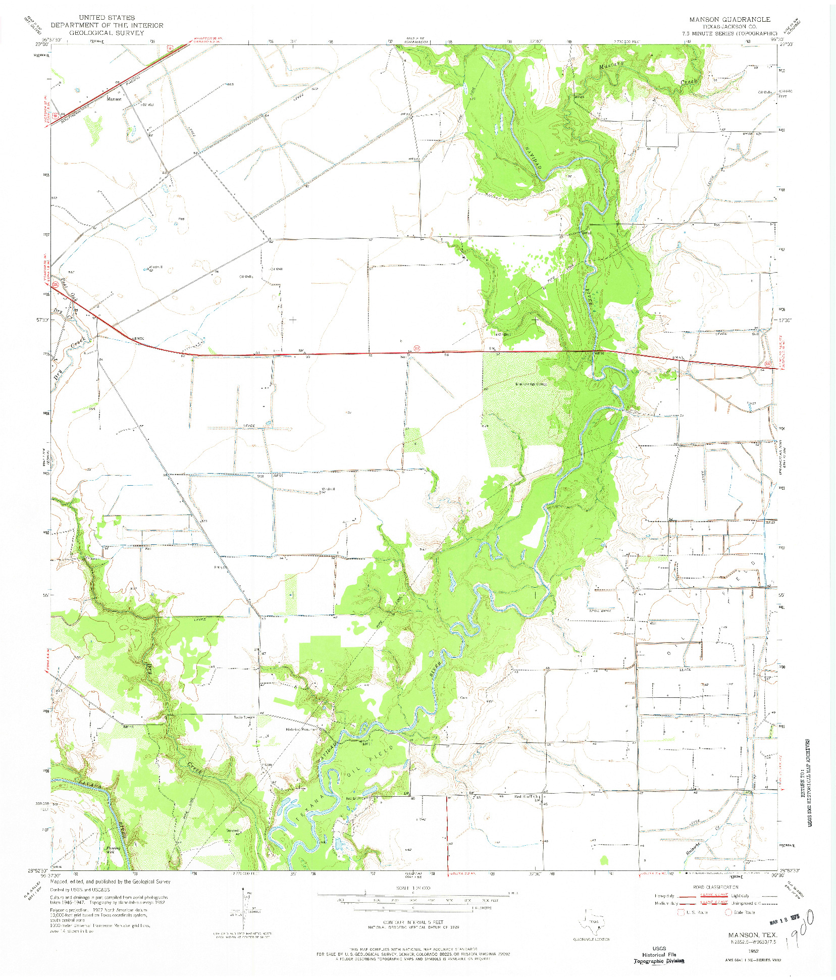 USGS 1:24000-SCALE QUADRANGLE FOR MANSON, TX 1952