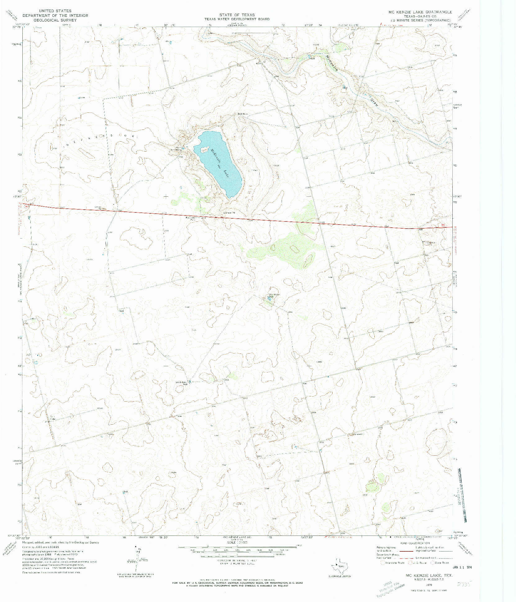 USGS 1:24000-SCALE QUADRANGLE FOR MCKENZIE LAKE, TX 1970