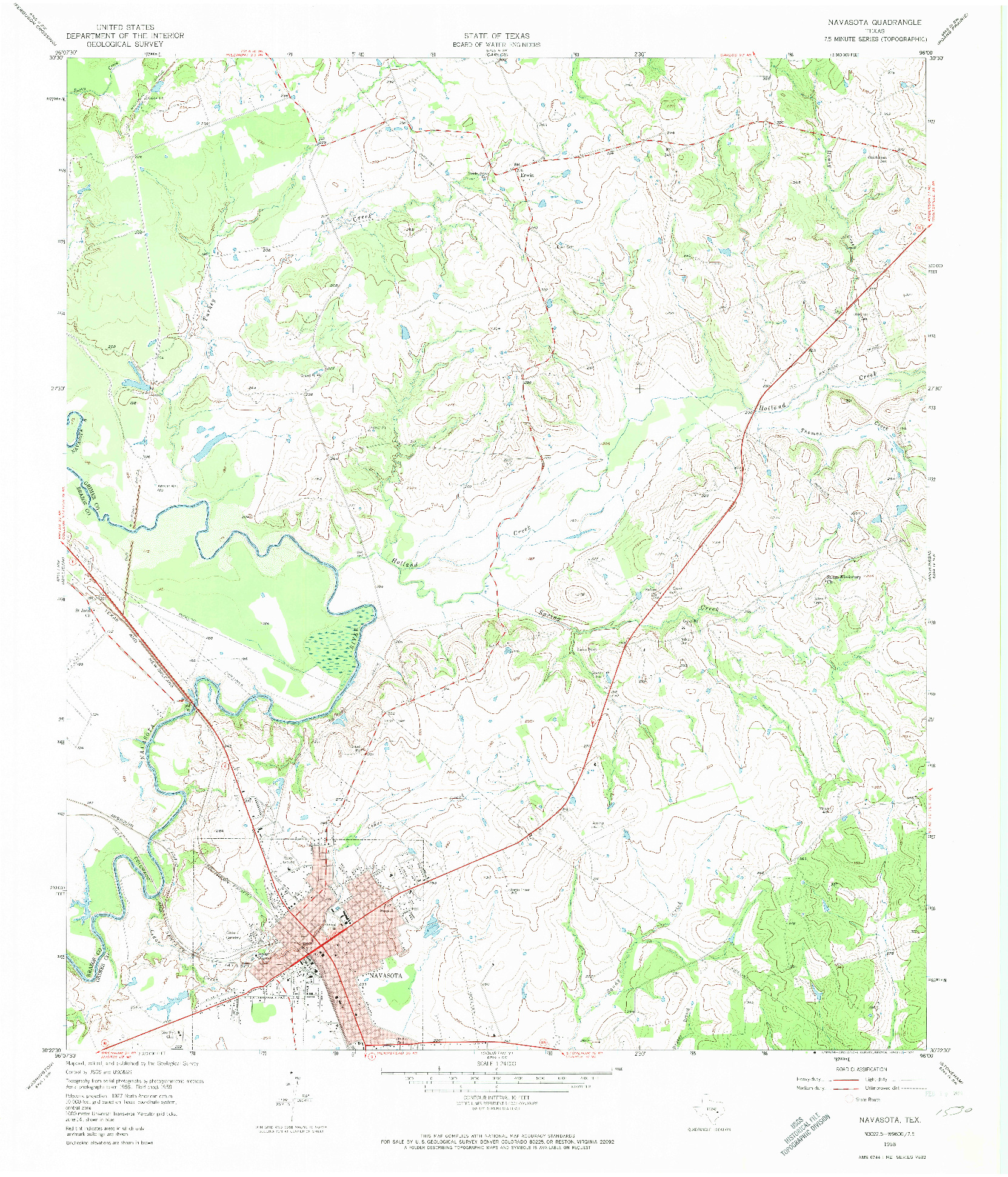 USGS 1:24000-SCALE QUADRANGLE FOR NAVASOTA, TX 1958