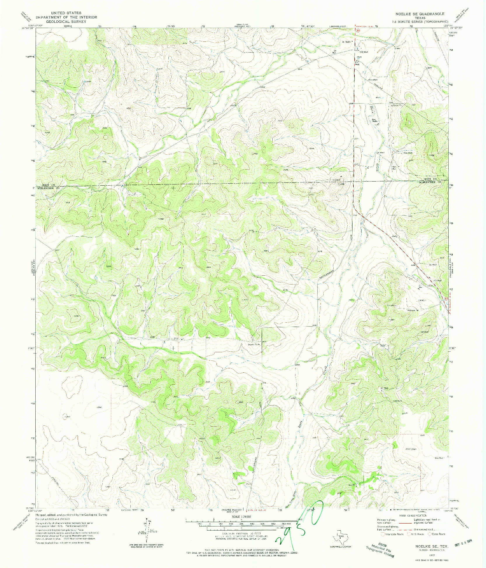 USGS 1:24000-SCALE QUADRANGLE FOR NOELKE SE, TX 1972