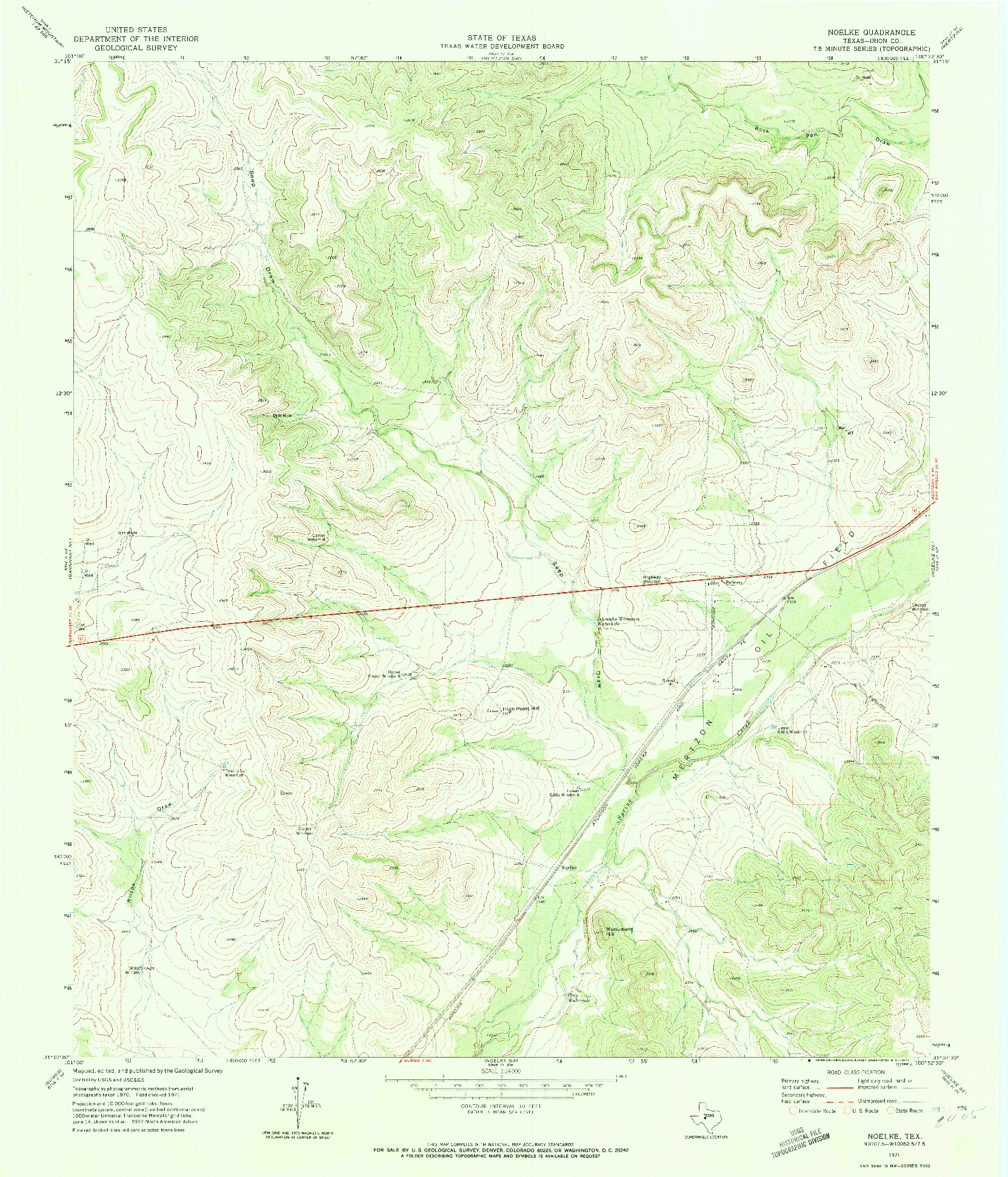 USGS 1:24000-SCALE QUADRANGLE FOR NOELKE, TX 1971