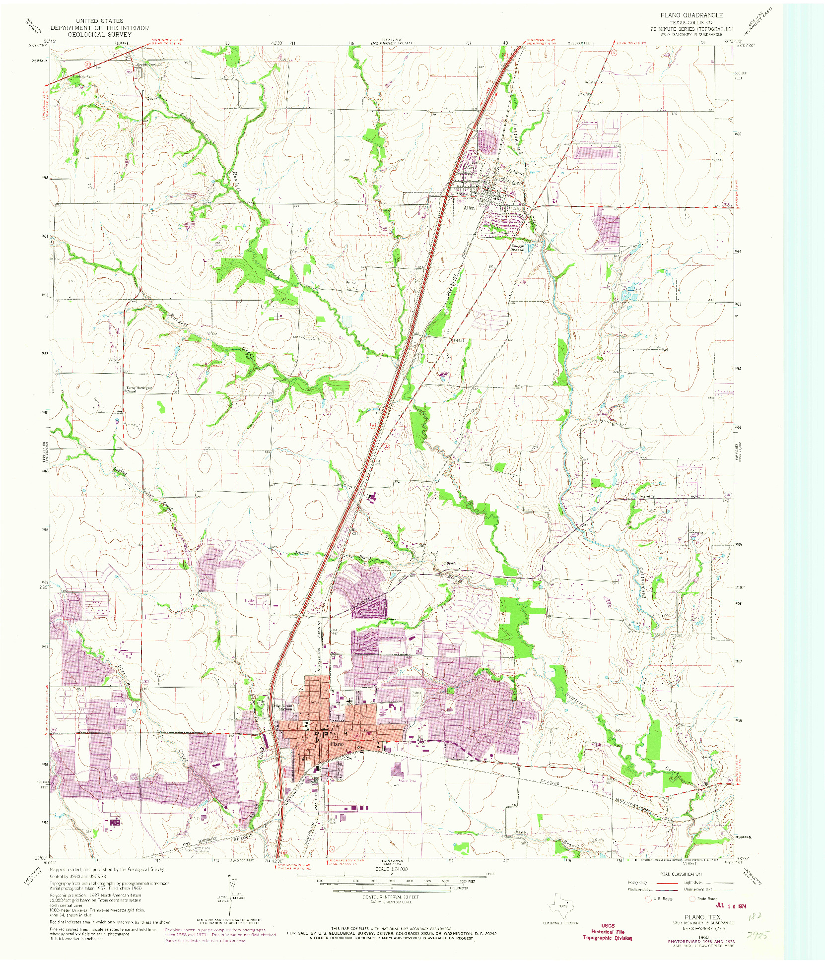 USGS 1:24000-SCALE QUADRANGLE FOR PLANO, TX 1960