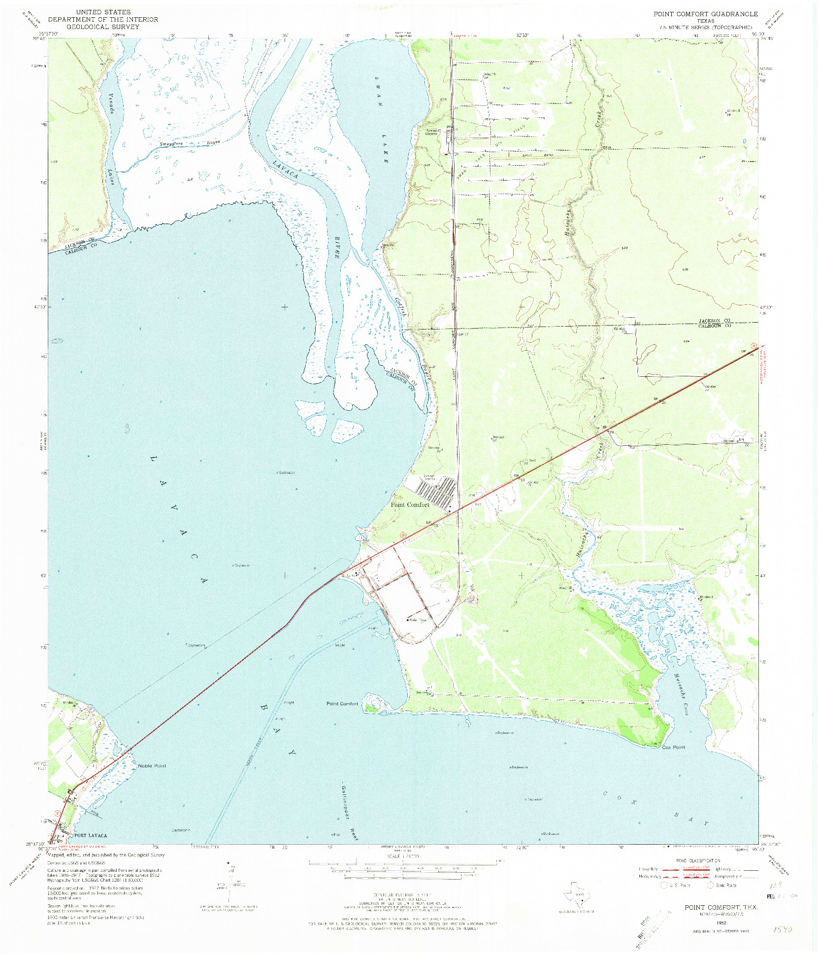 USGS 1:24000-SCALE QUADRANGLE FOR POINT COMFORT, TX 1952