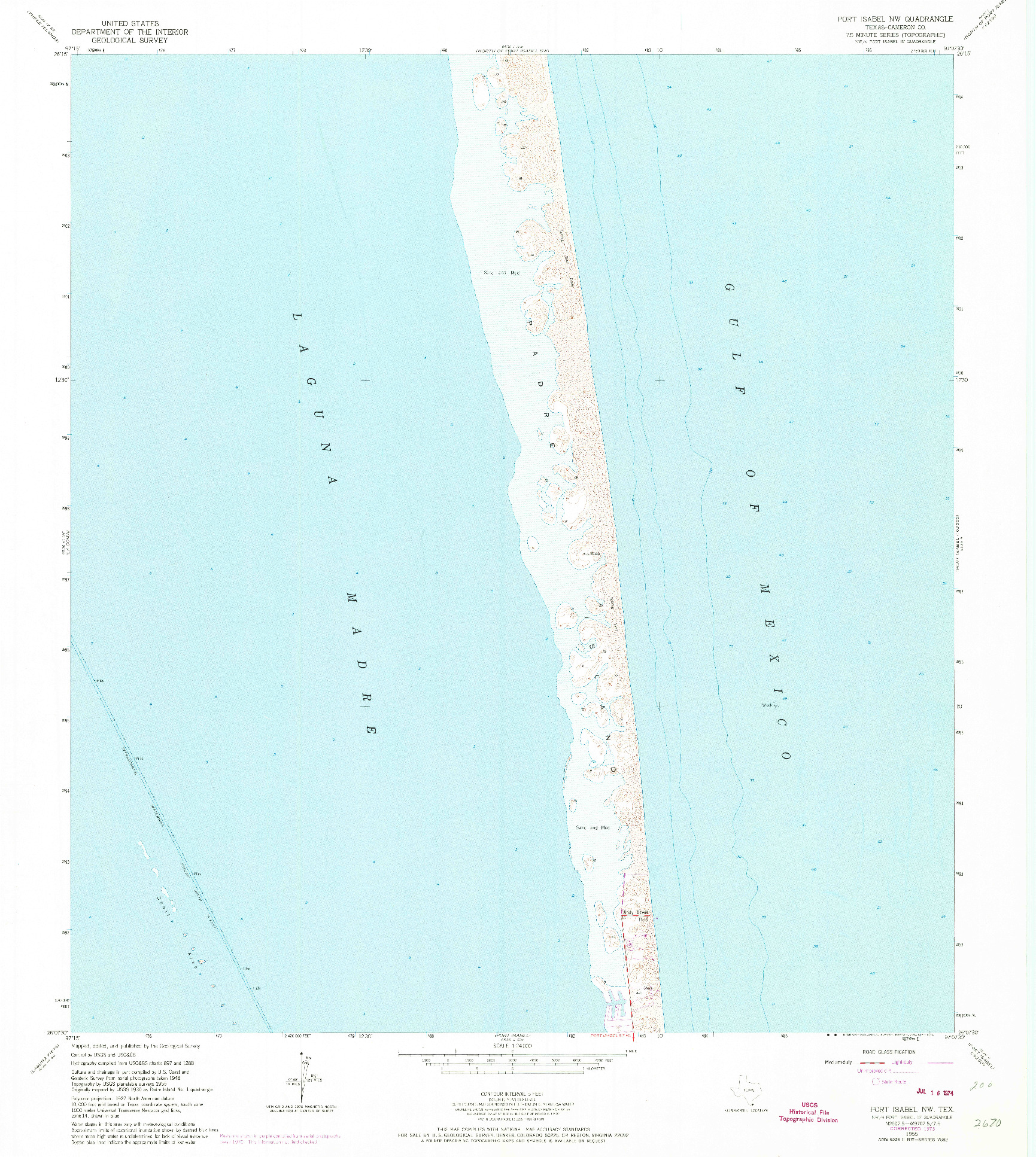 USGS 1:24000-SCALE QUADRANGLE FOR PORT ISABEL NW, TX 1955