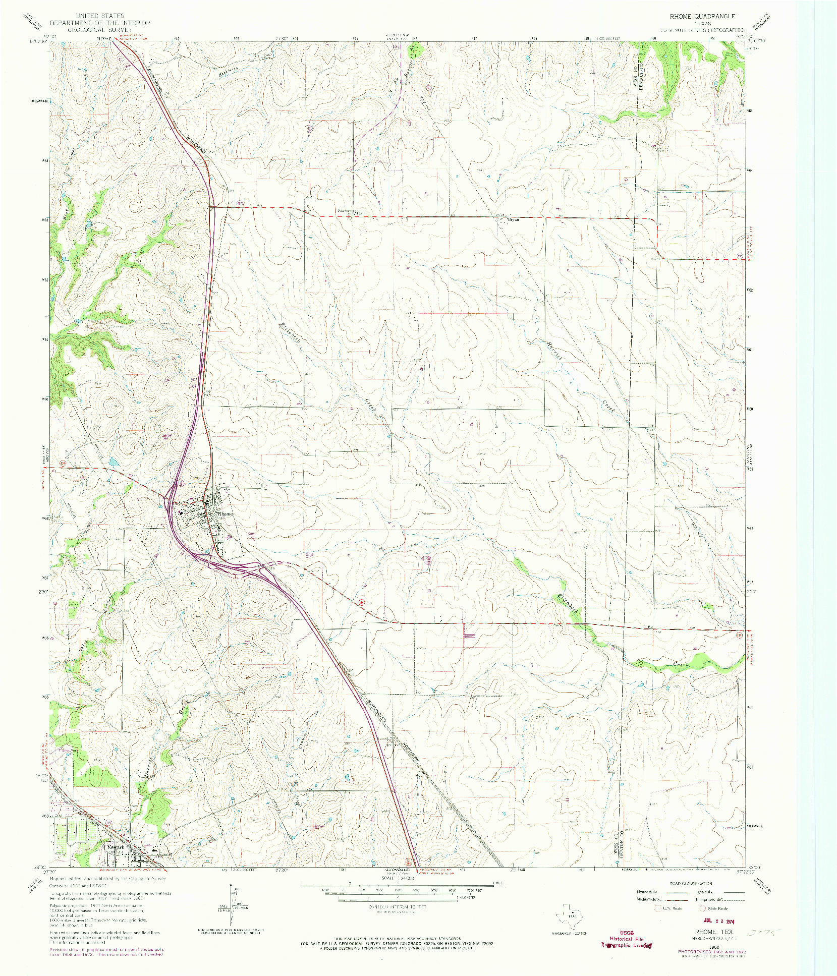 USGS 1:24000-SCALE QUADRANGLE FOR RHOME, TX 1960