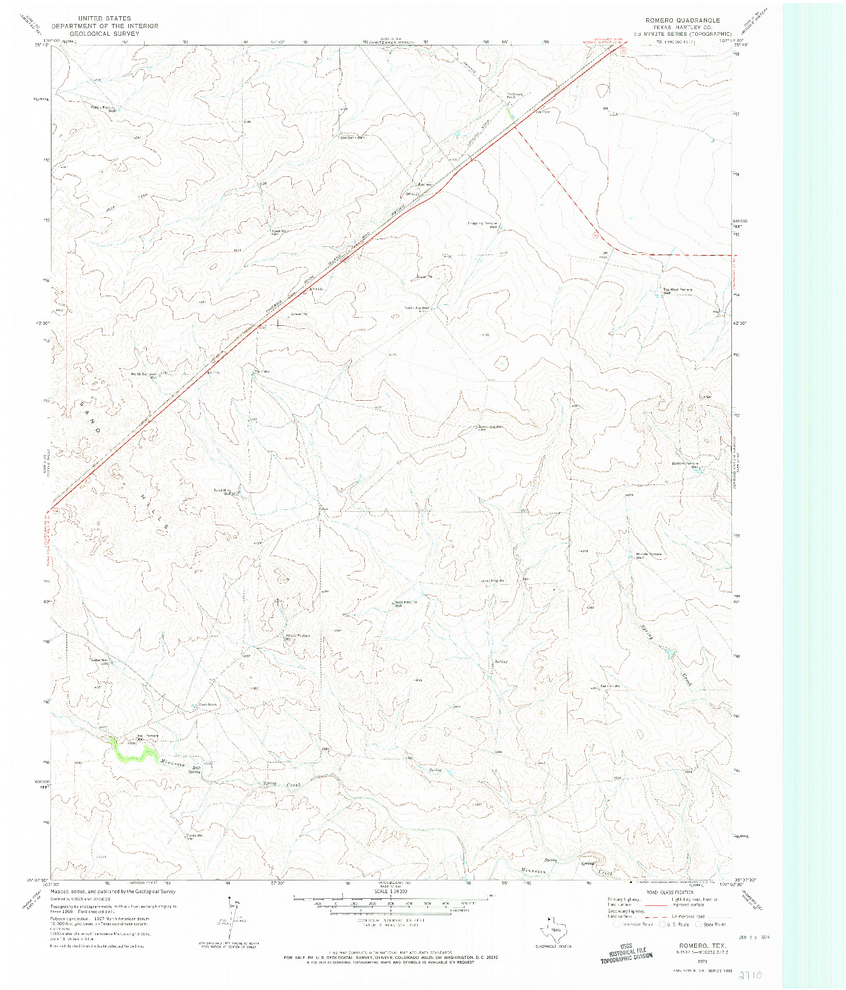 USGS 1:24000-SCALE QUADRANGLE FOR ROMERO, TX 1971