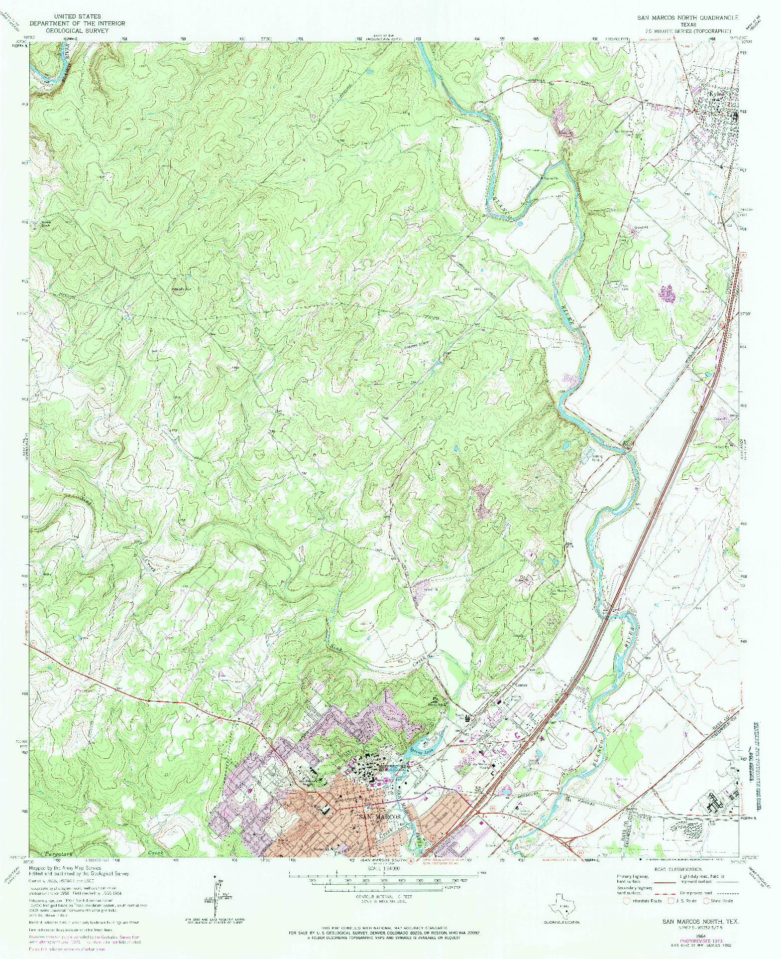 USGS 1:24000-SCALE QUADRANGLE FOR SAN MARCOS NORTH, TX 1964