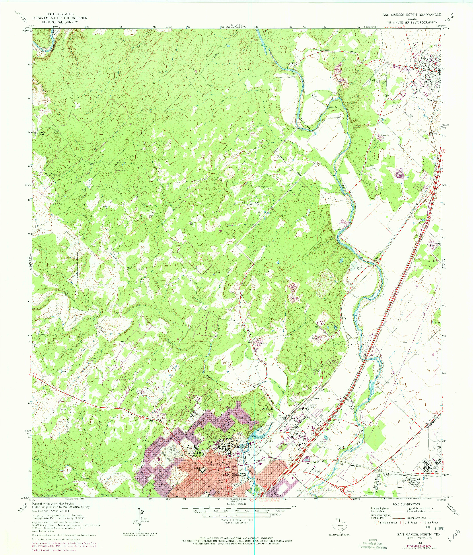 USGS 1:24000-SCALE QUADRANGLE FOR SAN MARCOS NORTH, TX 1964
