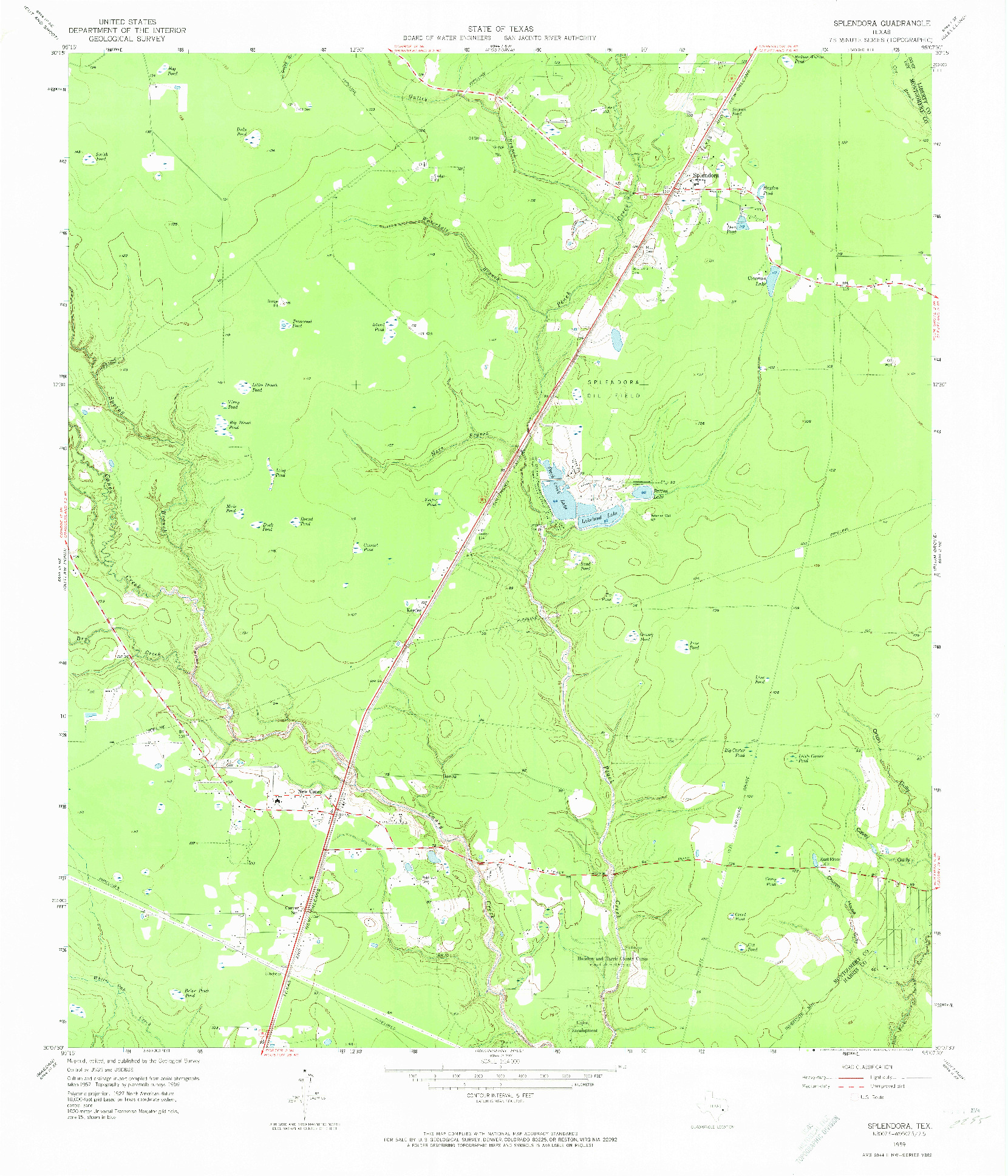 USGS 1:24000-SCALE QUADRANGLE FOR SPLENDORA, TX 1959