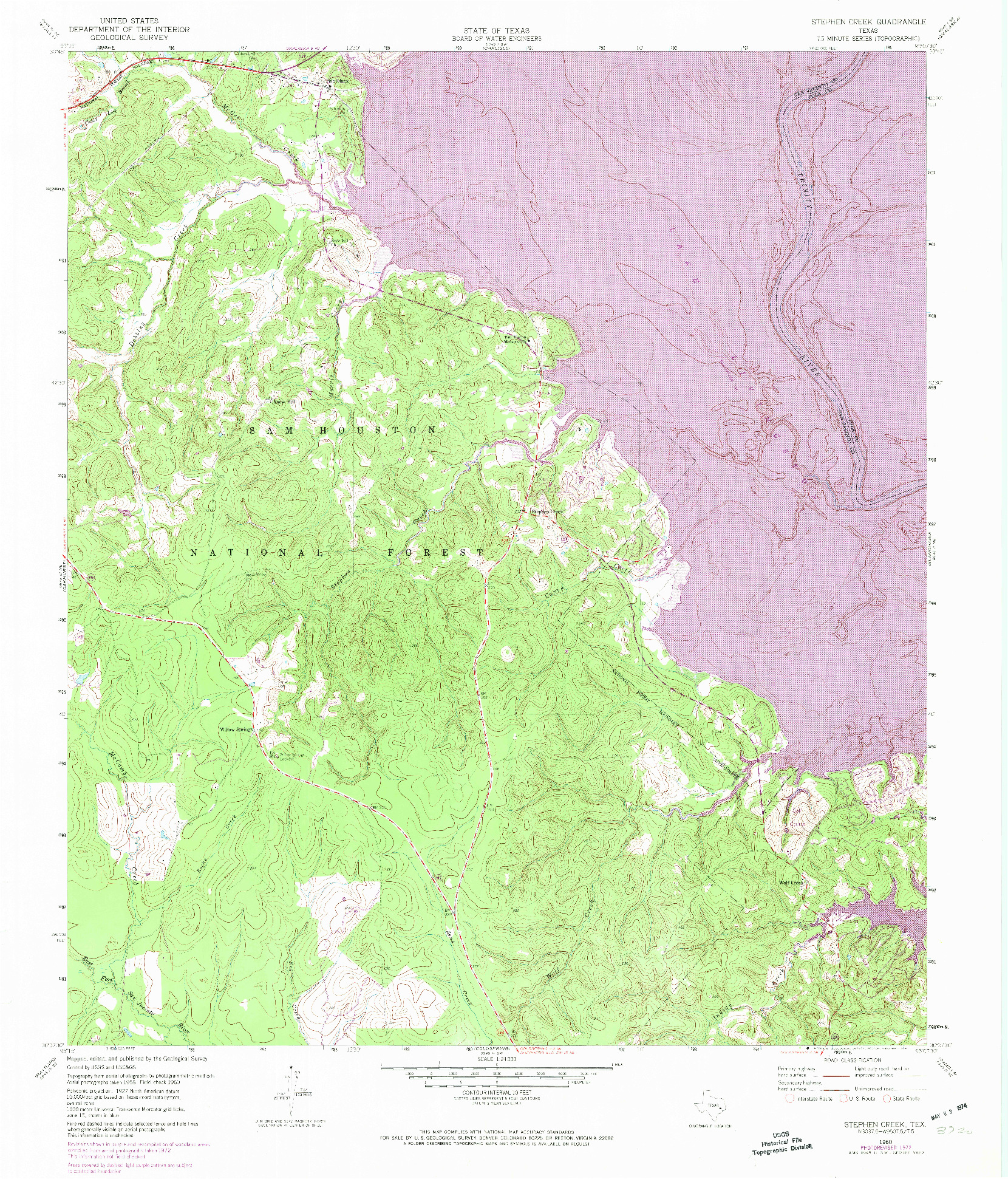 USGS 1:24000-SCALE QUADRANGLE FOR STEPHEN CREEK, TX 1960