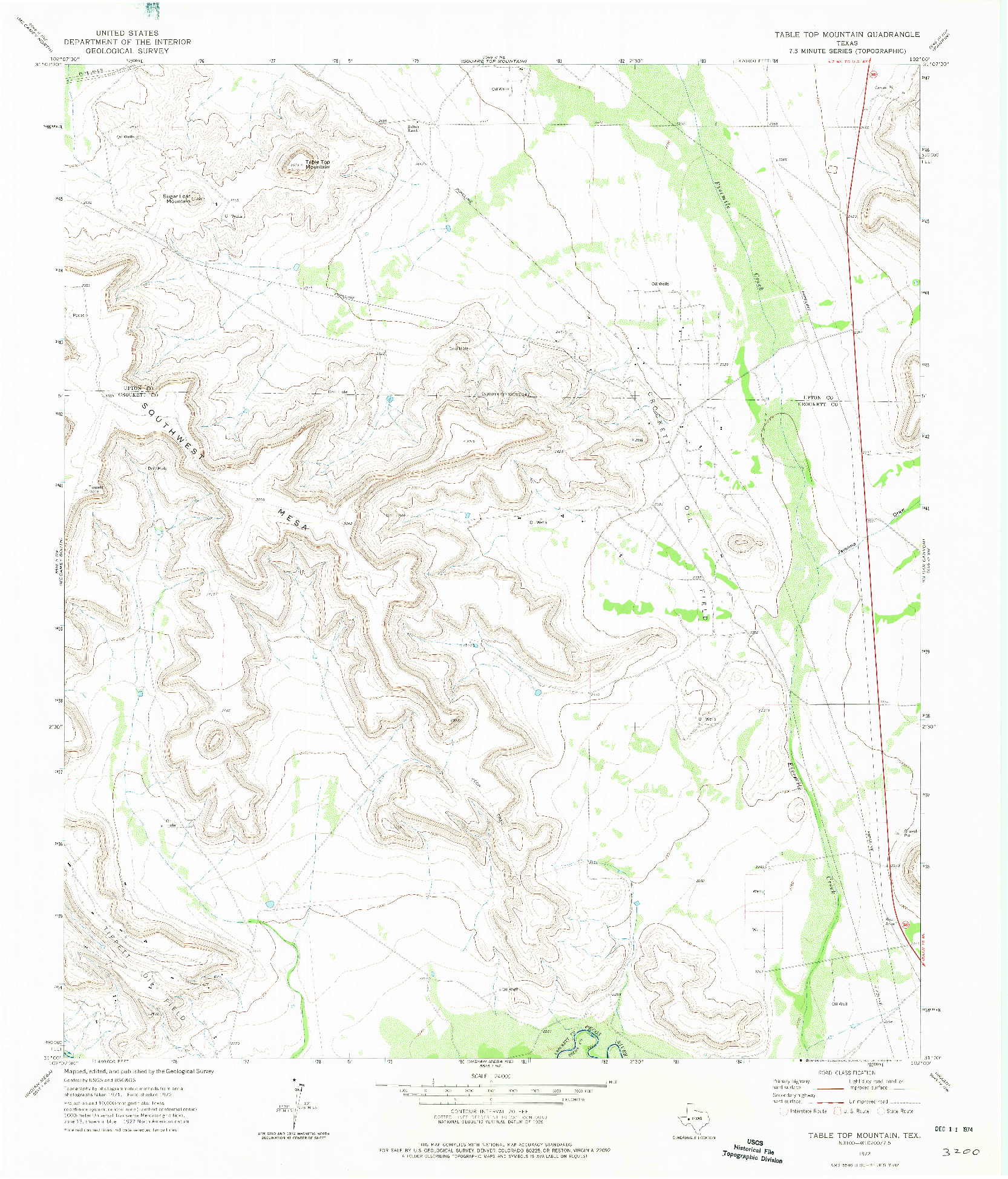 USGS 1:24000-SCALE QUADRANGLE FOR TABLE TOP MOUNTAIN, TX 1972
