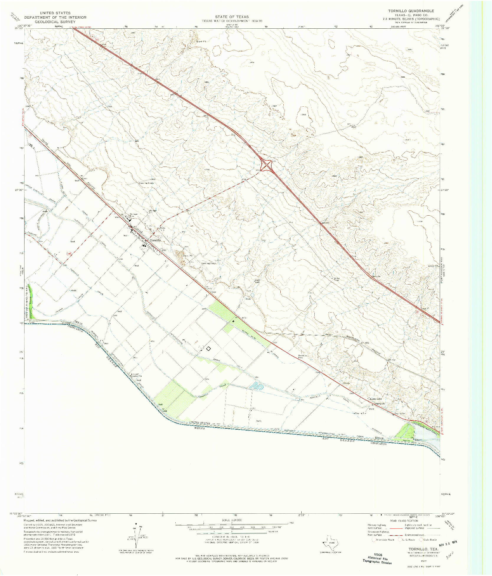 USGS 1:24000-SCALE QUADRANGLE FOR TORNILLO, TX 1972