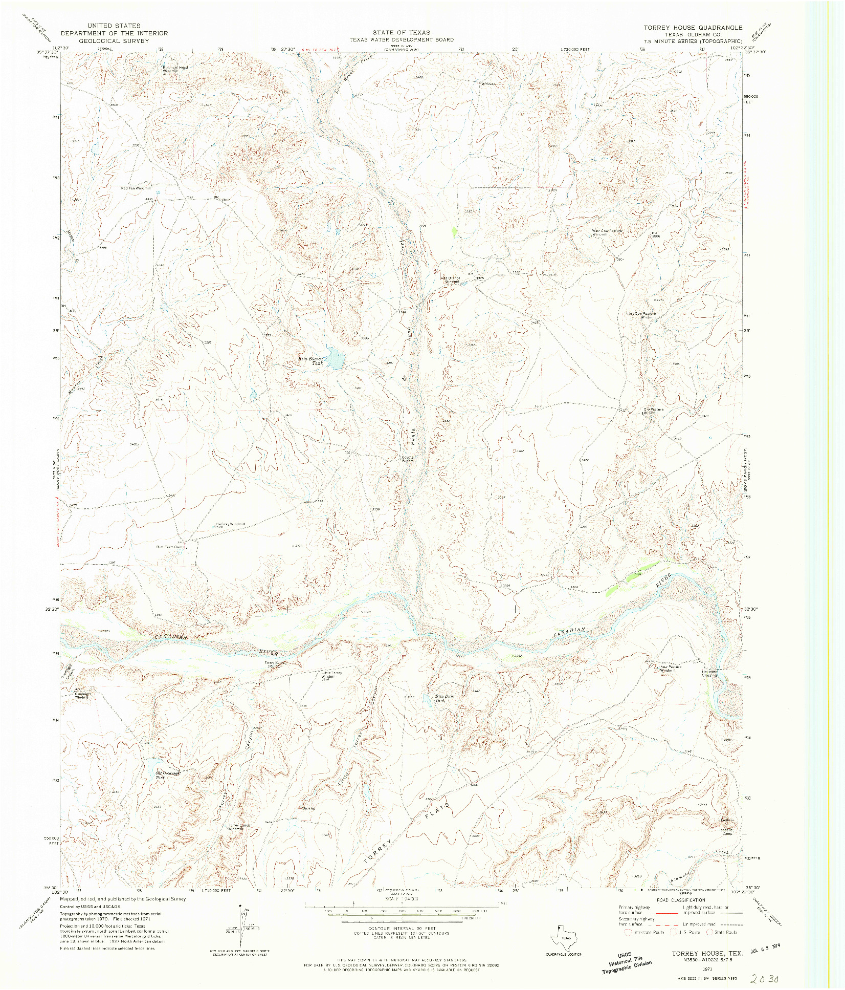 USGS 1:24000-SCALE QUADRANGLE FOR TORREY HOUSE, TX 1971