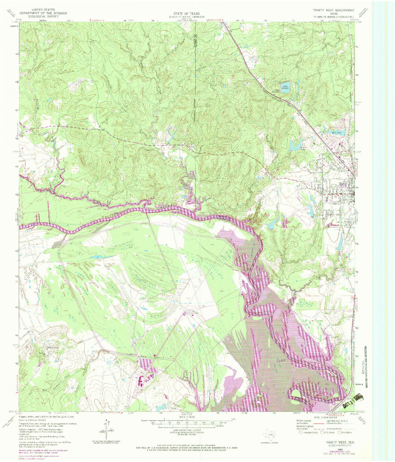 USGS 1:24000-SCALE QUADRANGLE FOR TRINITY WEST, TX 1960