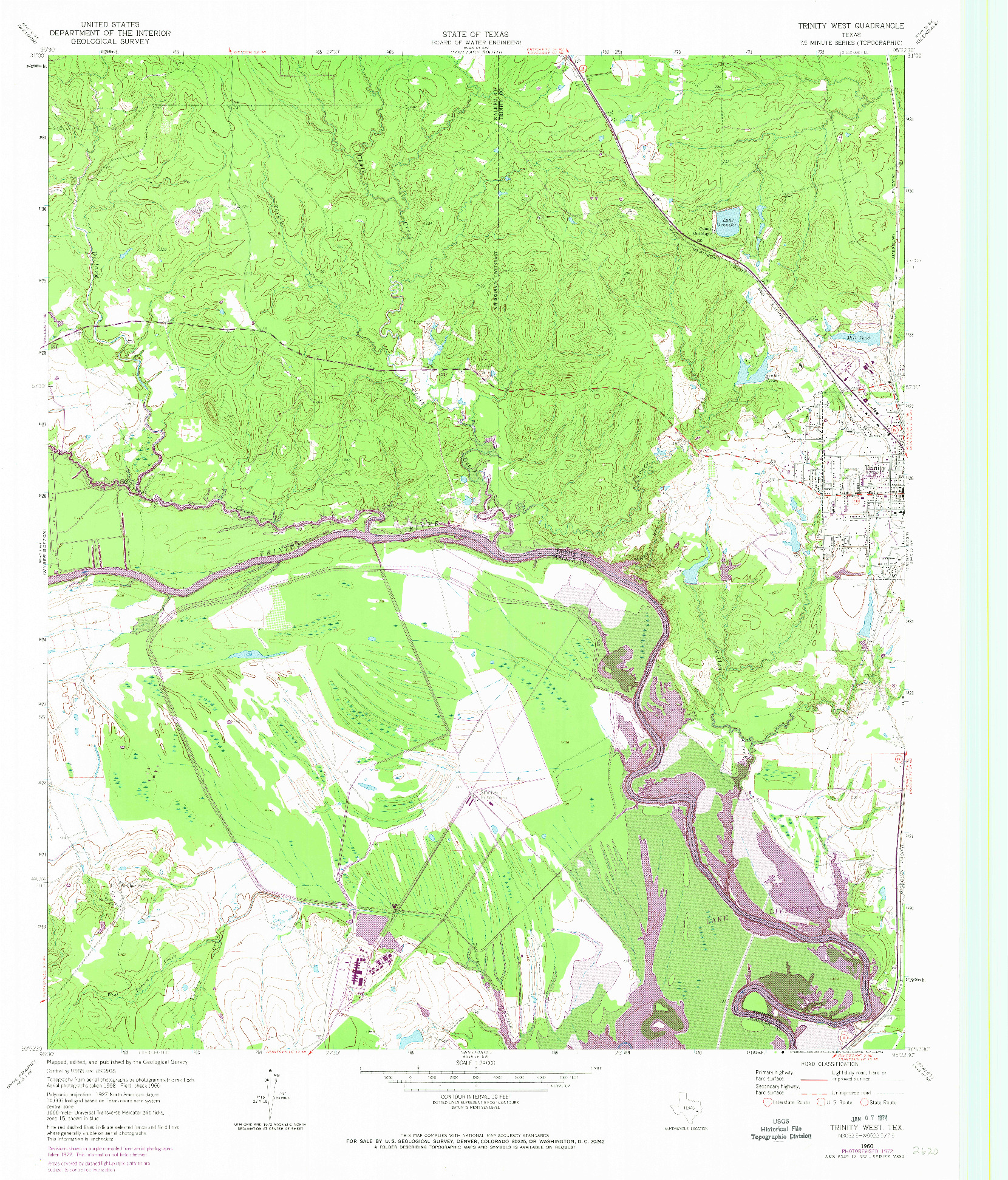 USGS 1:24000-SCALE QUADRANGLE FOR TRINITY WEST, TX 1960