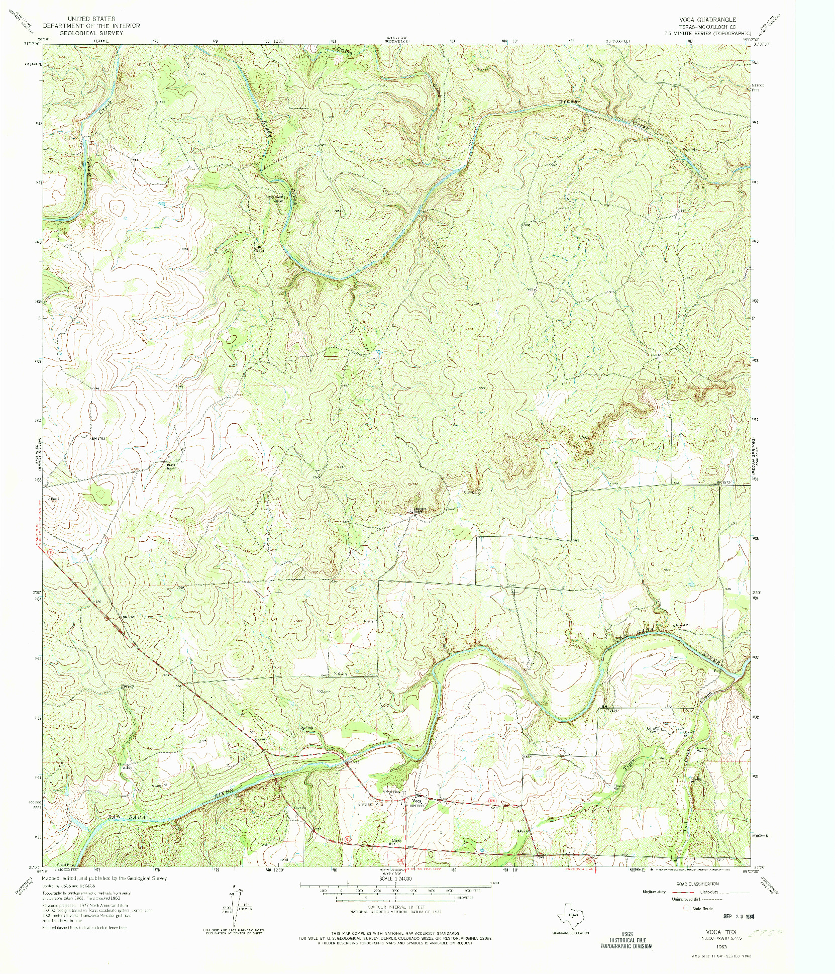 USGS 1:24000-SCALE QUADRANGLE FOR VOCA, TX 1963