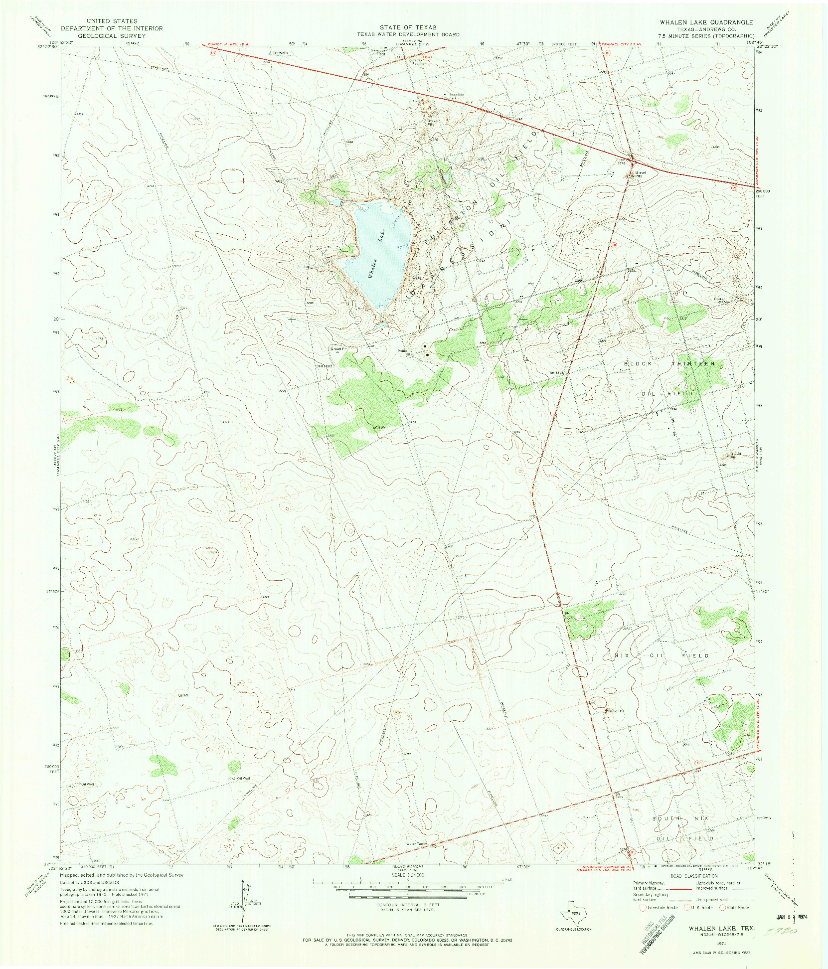 USGS 1:24000-SCALE QUADRANGLE FOR WHALEN LAKE, TX 1971