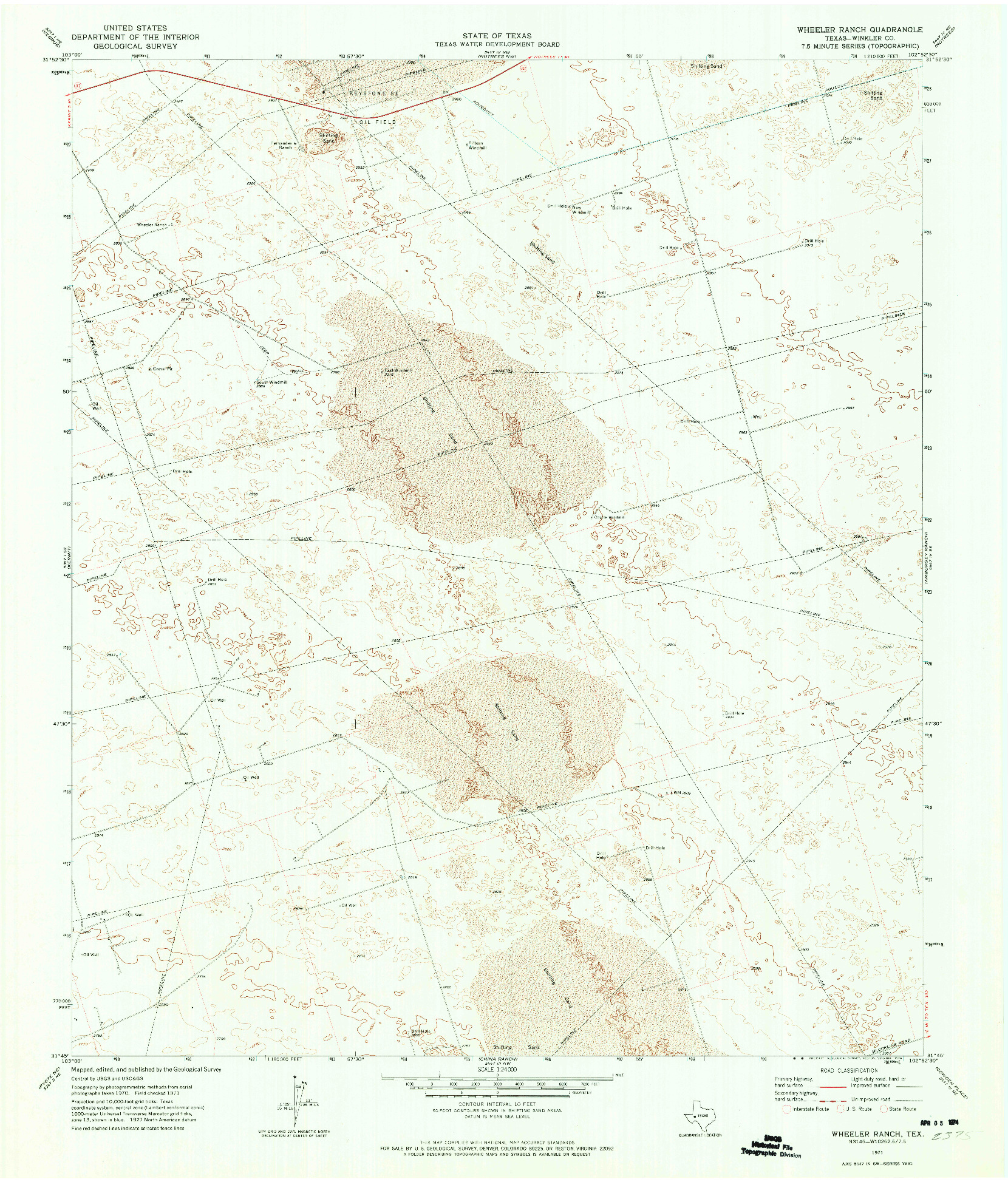 USGS 1:24000-SCALE QUADRANGLE FOR WHEELER RANCH, TX 1971