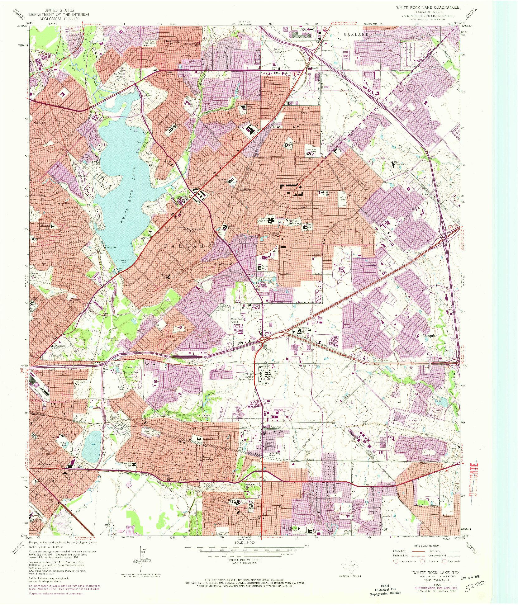 USGS 1:24000-SCALE QUADRANGLE FOR WHITE ROCK LAKE, TX 1958