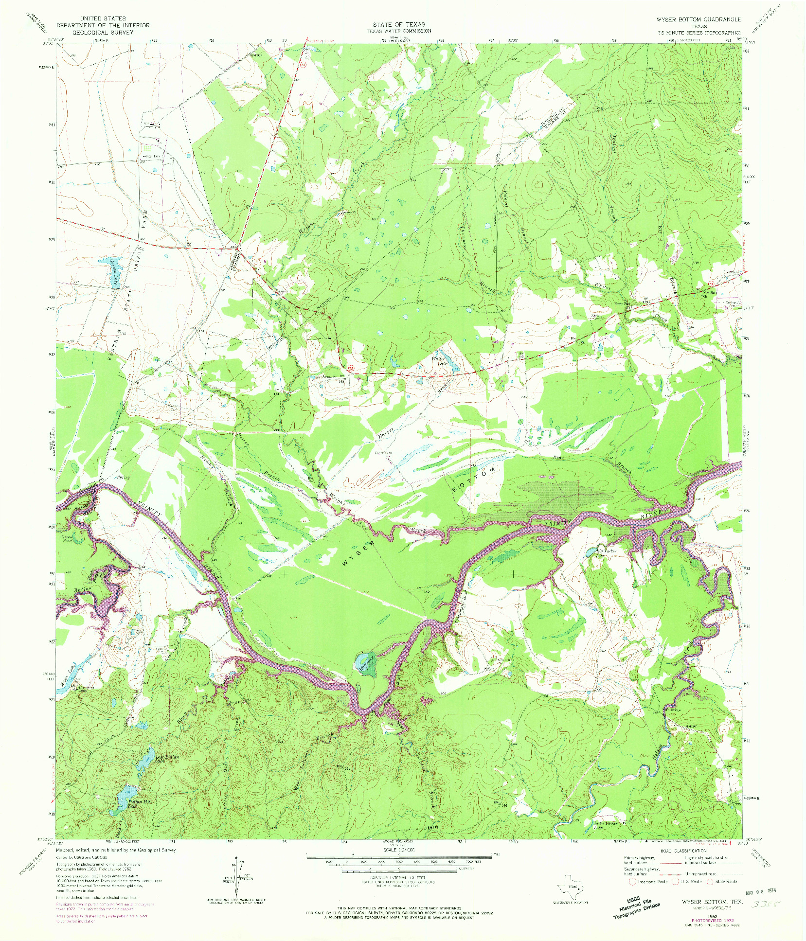 USGS 1:24000-SCALE QUADRANGLE FOR WYSER BOTTOM, TX 1962