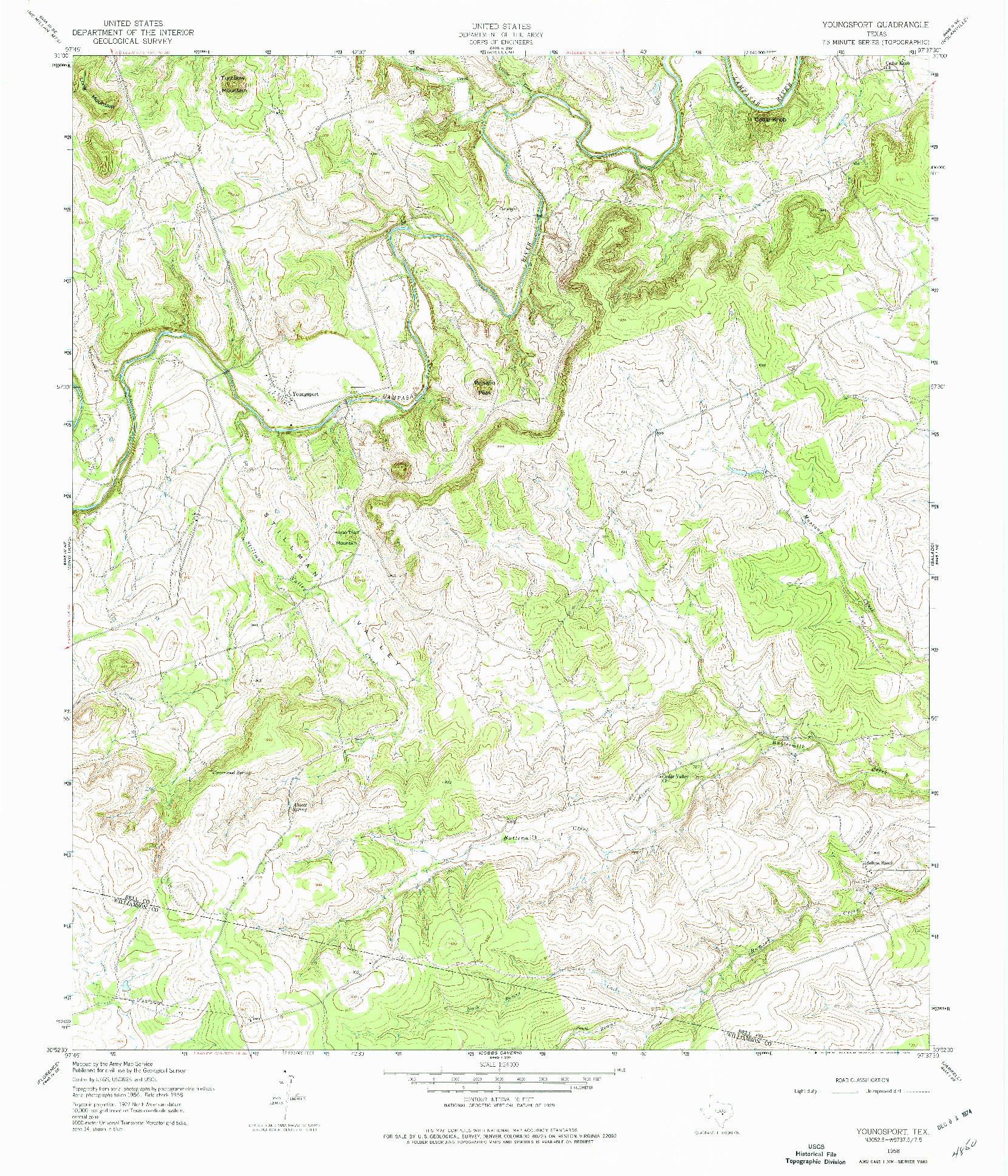 USGS 1:24000-SCALE QUADRANGLE FOR YOUNGSPORT, TX 1958