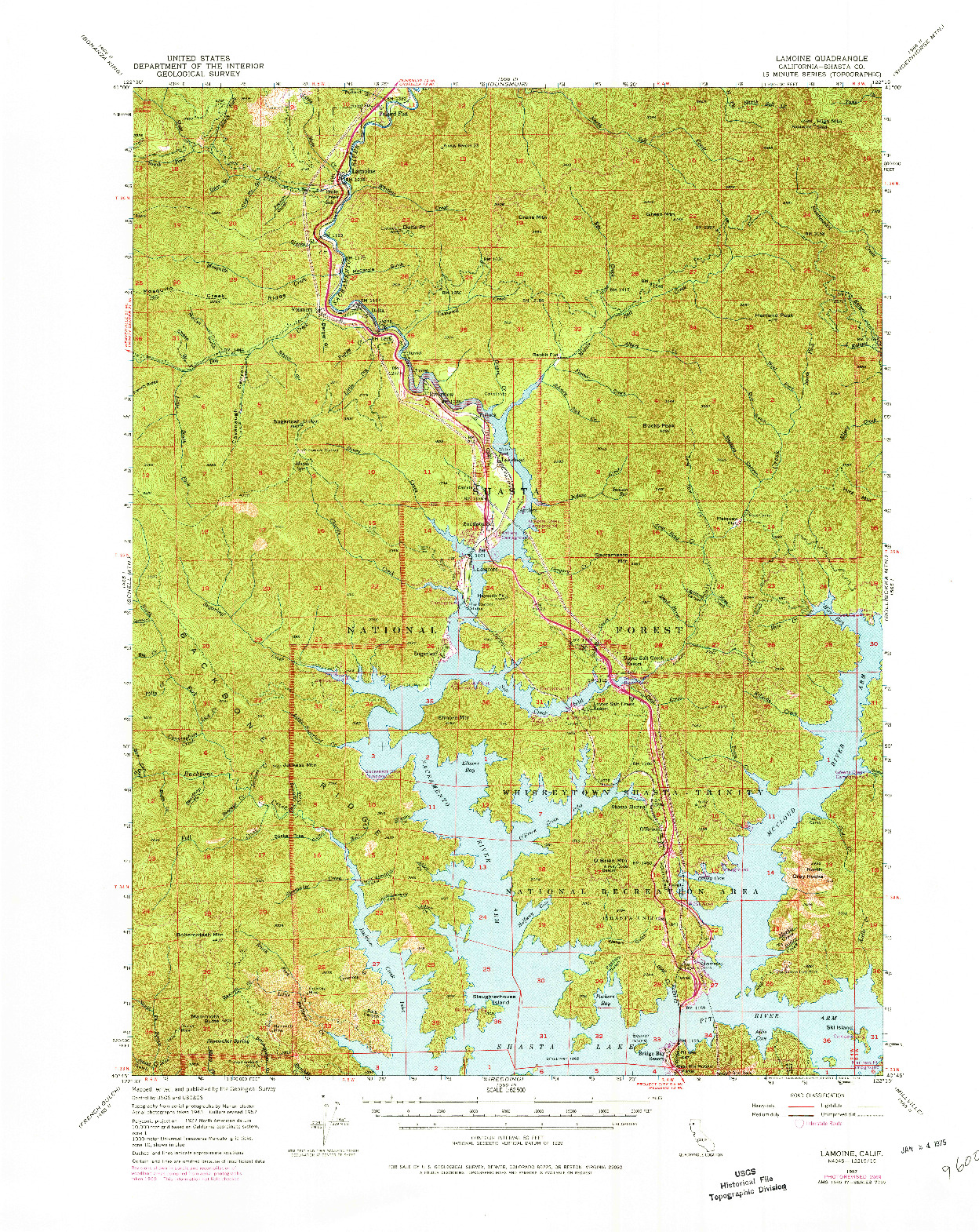 USGS 1:62500-SCALE QUADRANGLE FOR LAMOINE, CA 1969