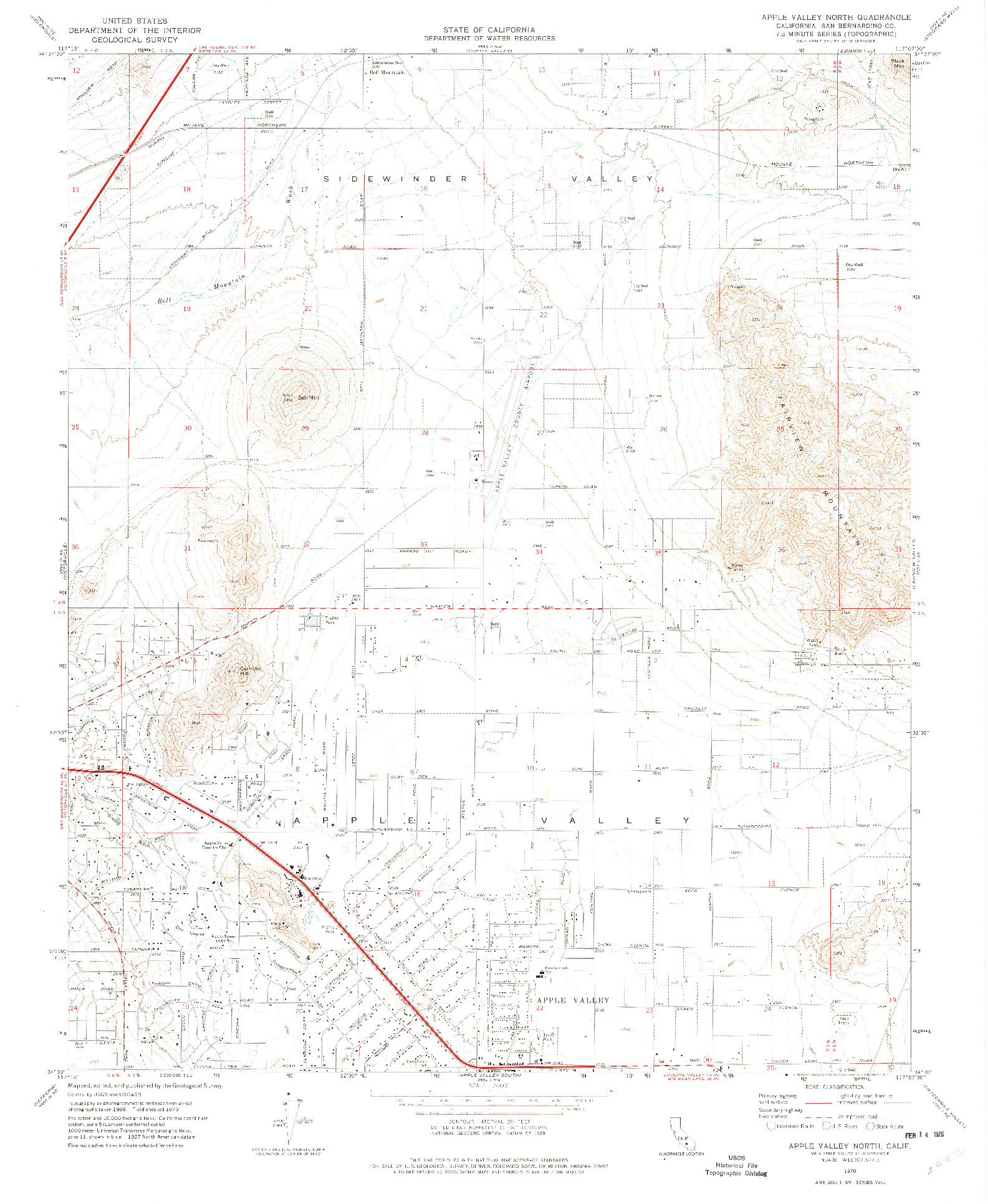 USGS 1:24000-SCALE QUADRANGLE FOR APPLE VALLEY NORTH, CA 1970