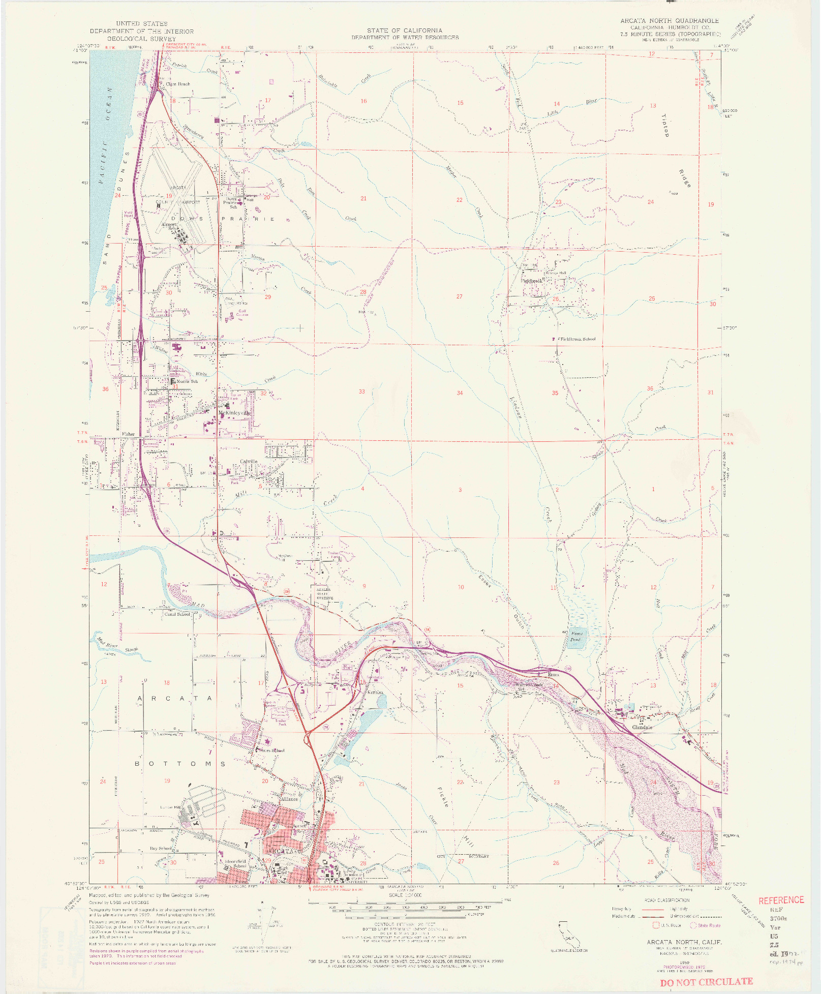 USGS 1:24000-SCALE QUADRANGLE FOR ARCATA NORTH, CA 1952
