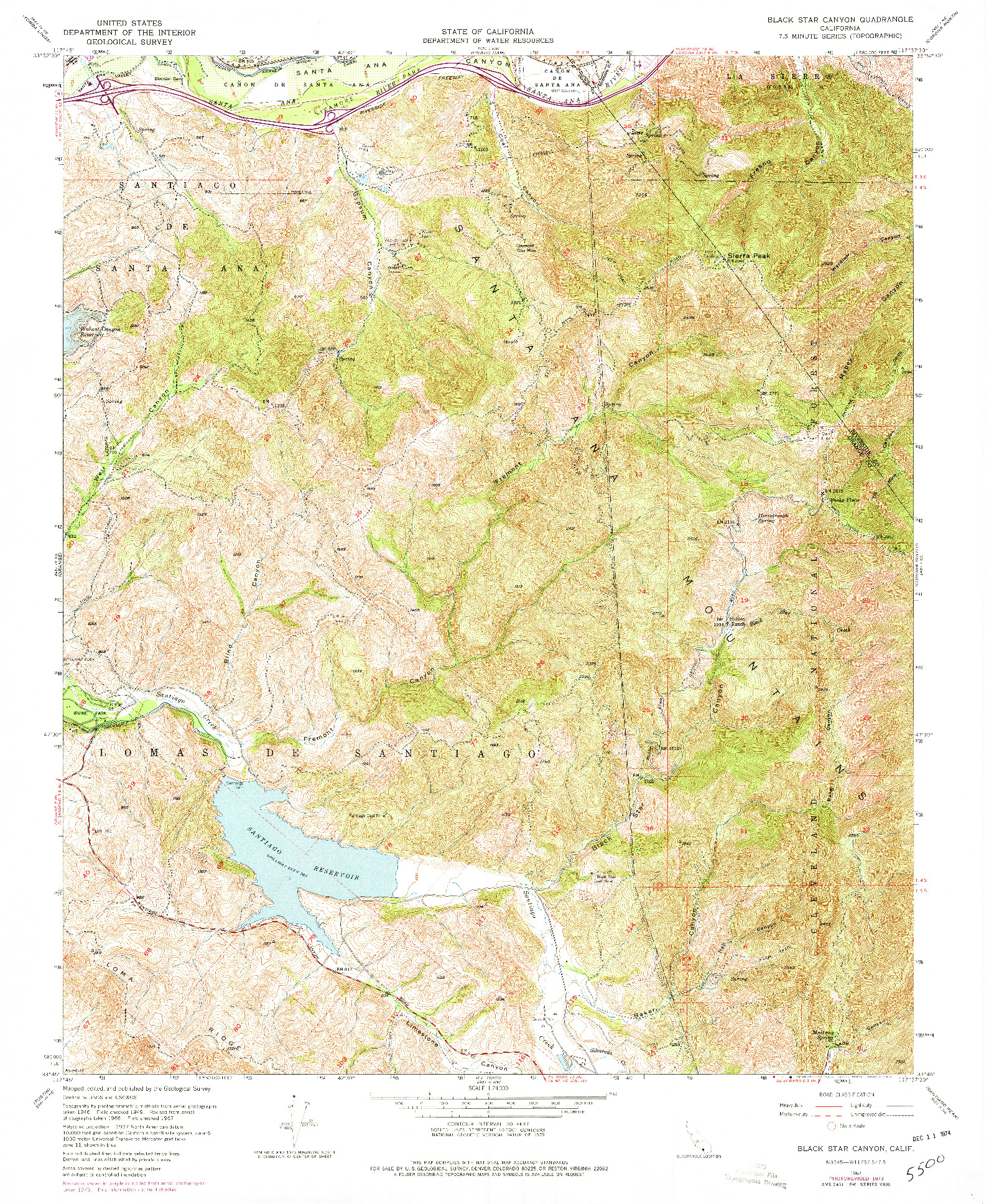 USGS 1:24000-SCALE QUADRANGLE FOR BLACK STAR CANYON, CA 1967