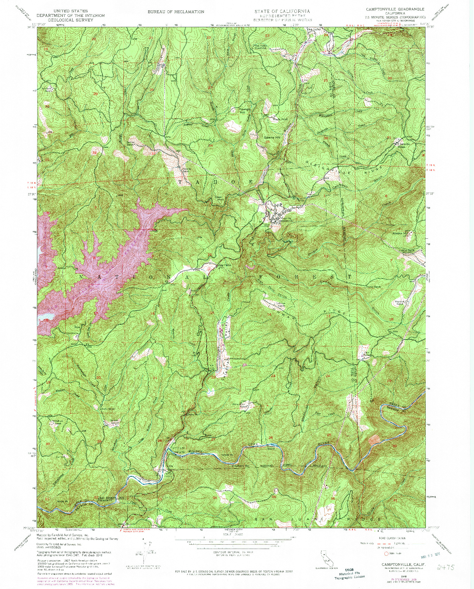 USGS 1:24000-SCALE QUADRANGLE FOR CAMPTONVILLE, CA 1948