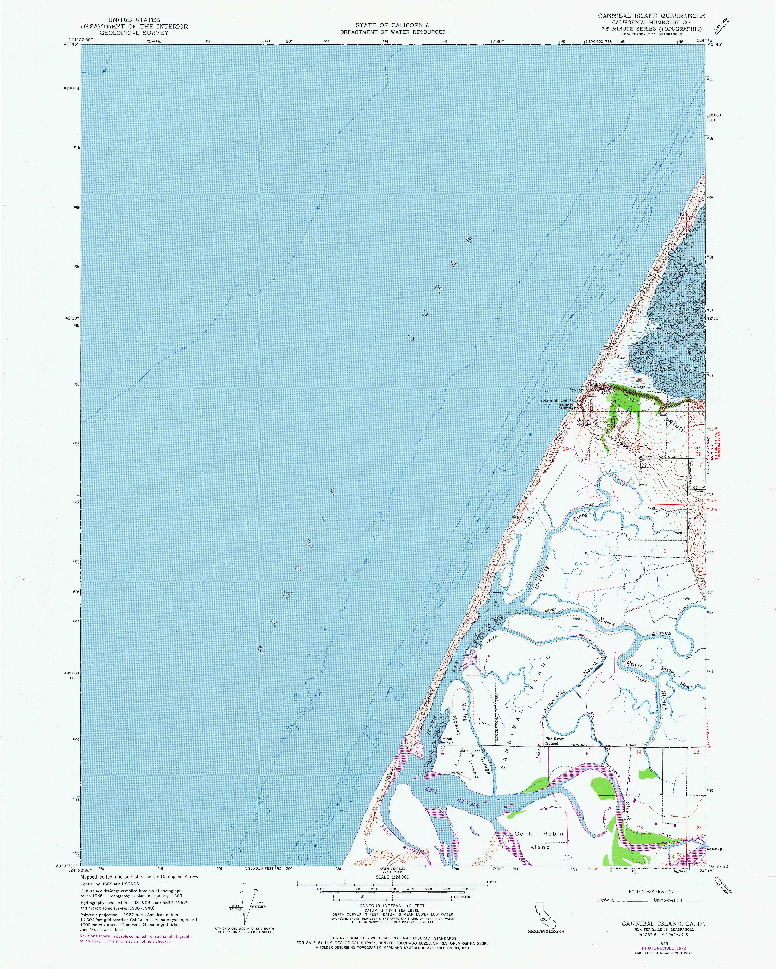 USGS 1:24000-SCALE QUADRANGLE FOR CANNIBAL ISLAND, CA 1959