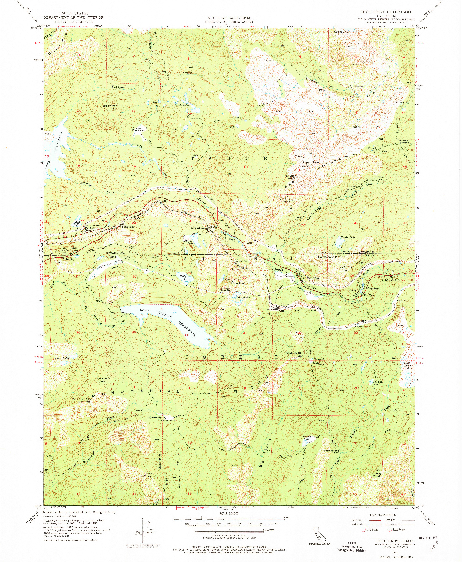 USGS 1:24000-SCALE QUADRANGLE FOR CISCO GROVE, CA 1955